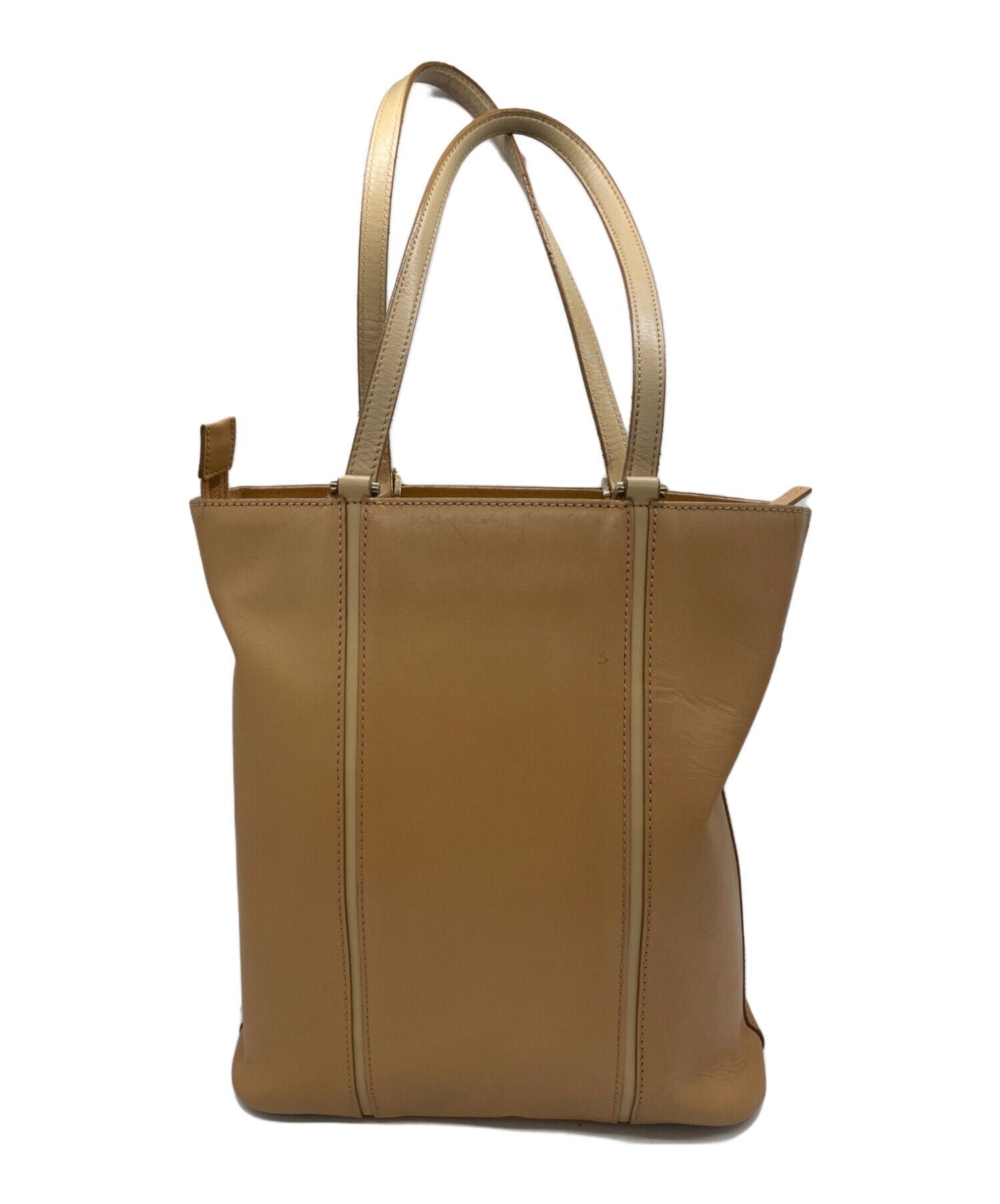 中古・古着通販】BURBERRY (バーバリー) レザートートバッグ ブラウン 