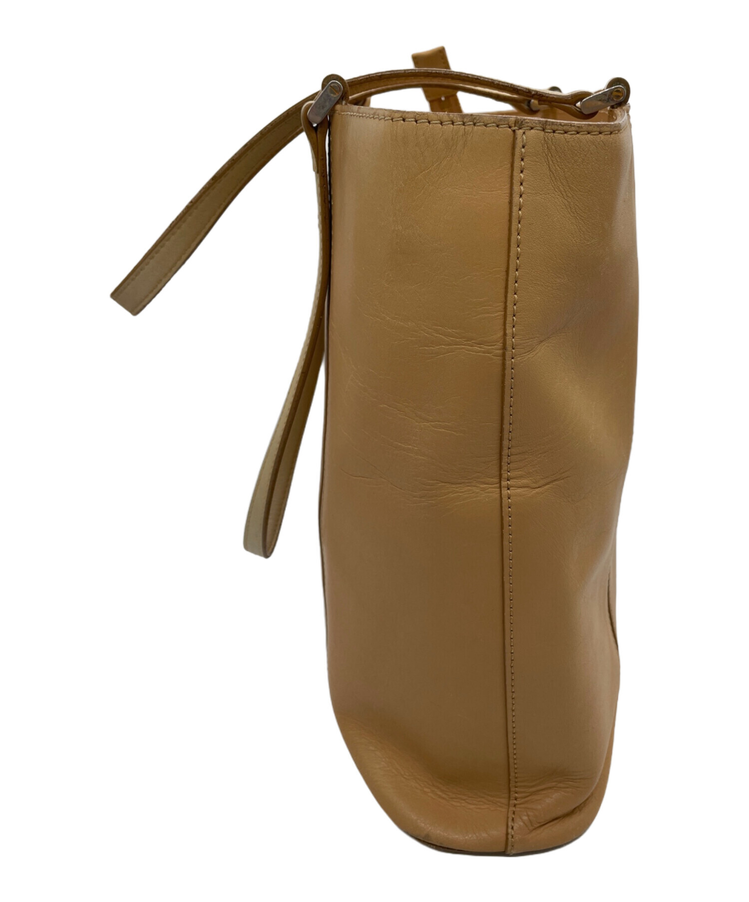 中古・古着通販】BURBERRY (バーバリー) レザートートバッグ ブラウン 
