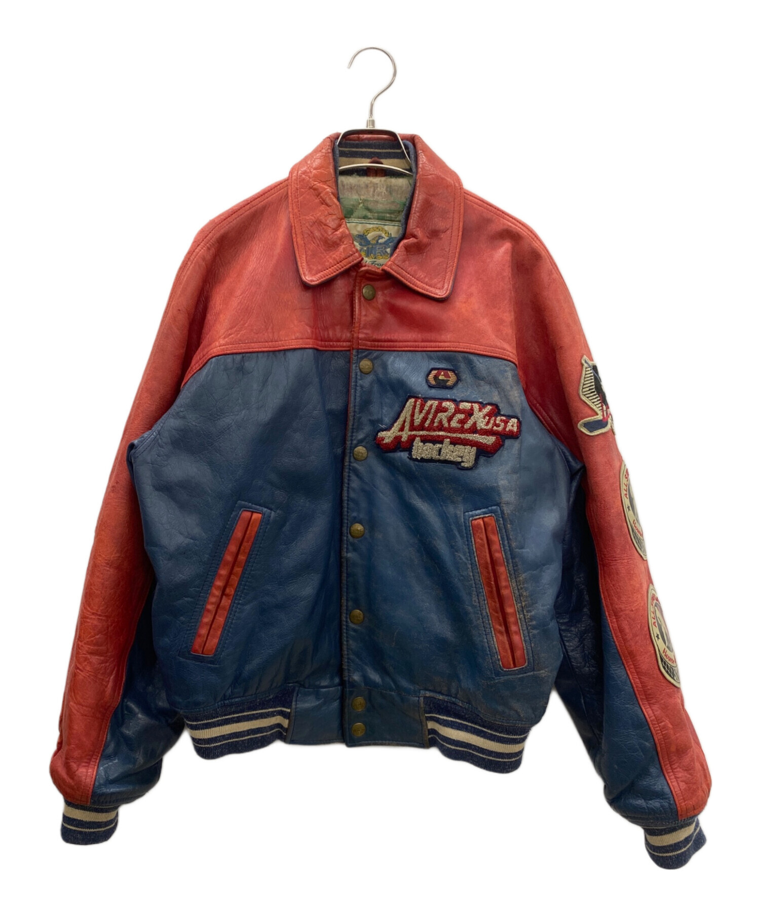 激レア　AVIREX 90s Racing レザージャケット 3XL AVIREX レザージャケット レッド 【公式通販】