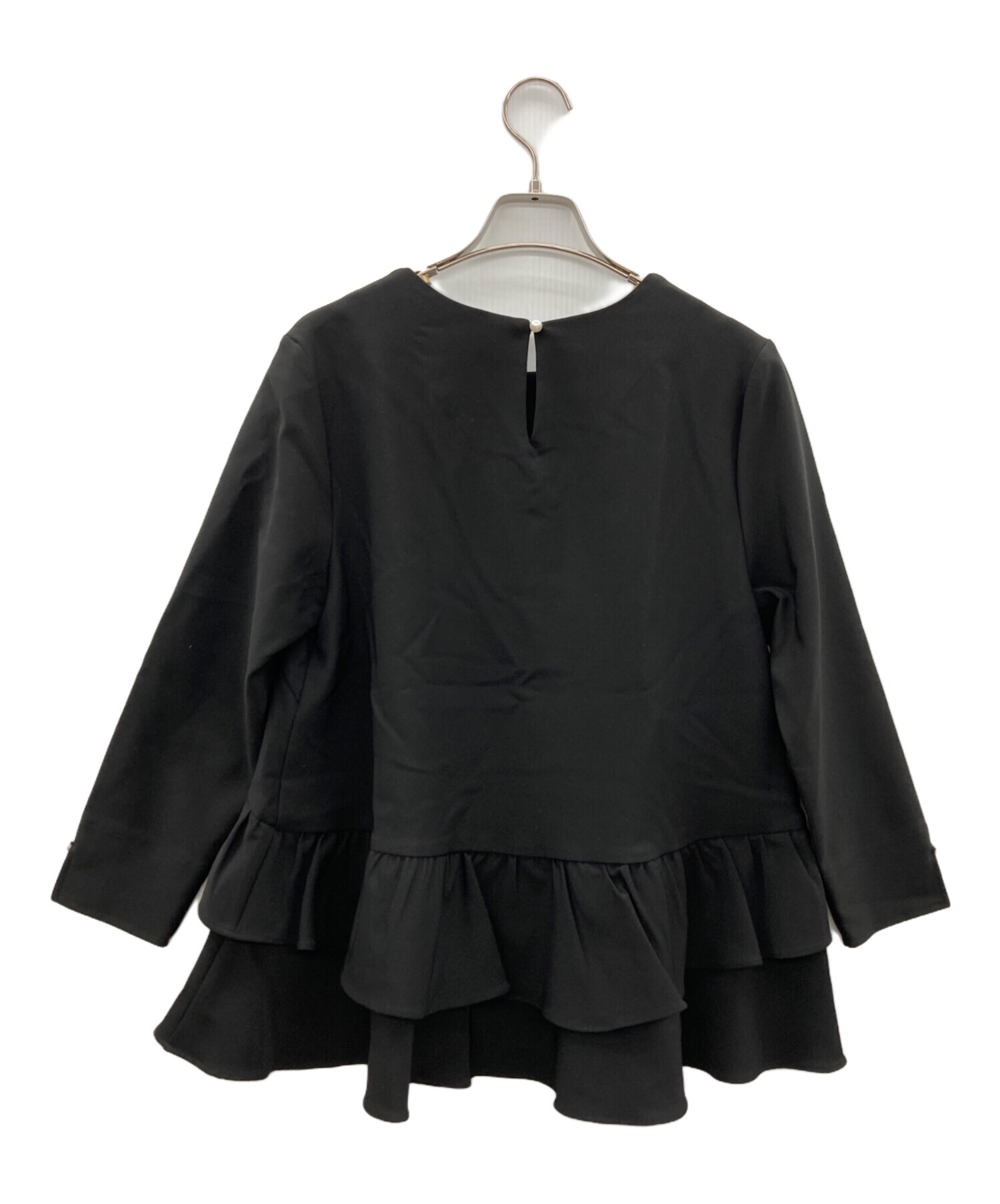 maison de Dolce. ドルチェ ボリュームスリーブブラウス 黒 中古・古着 