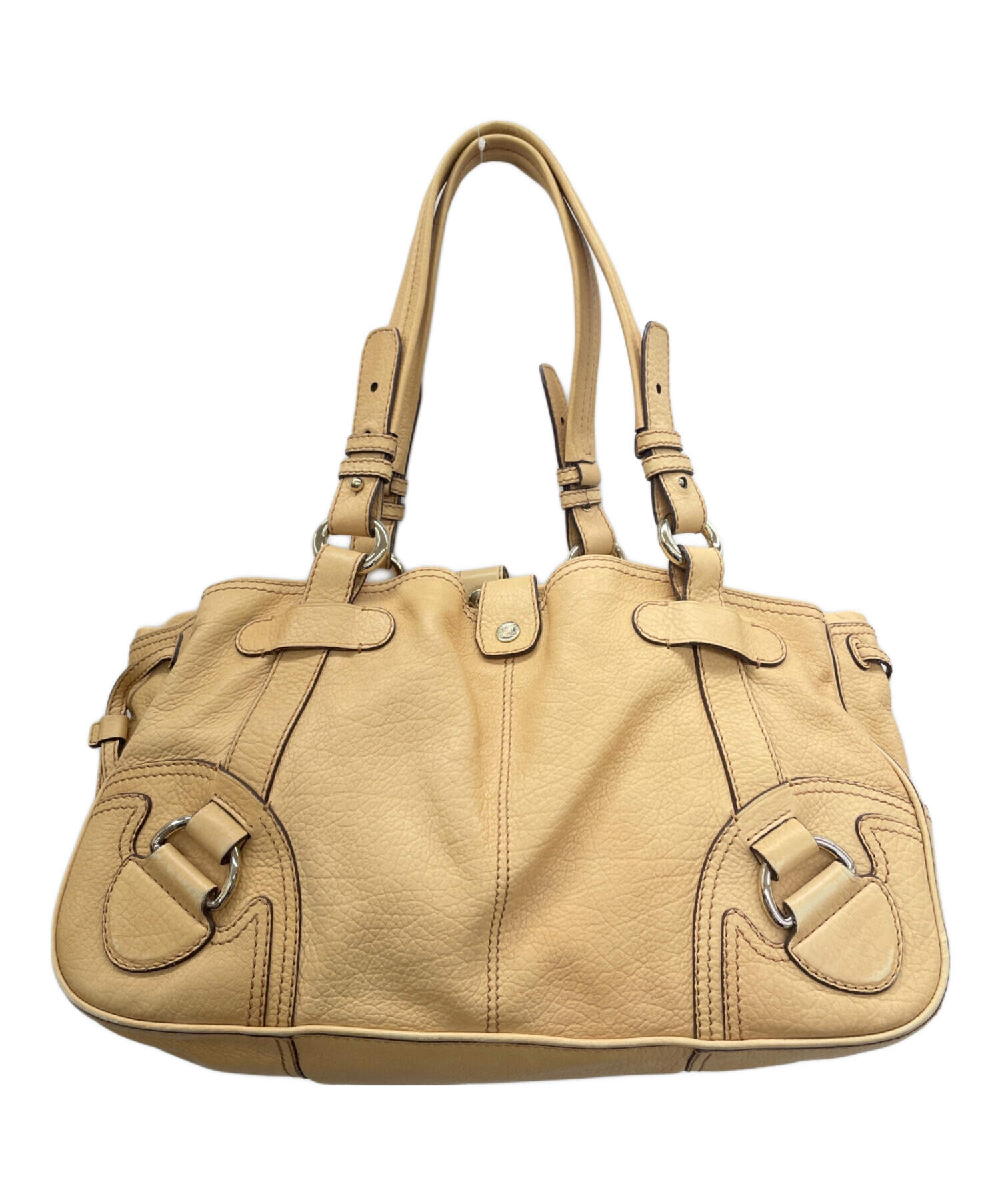 中古・古着通販】CELINE (セリーヌ) レザーハンドバッグ ベージュ 