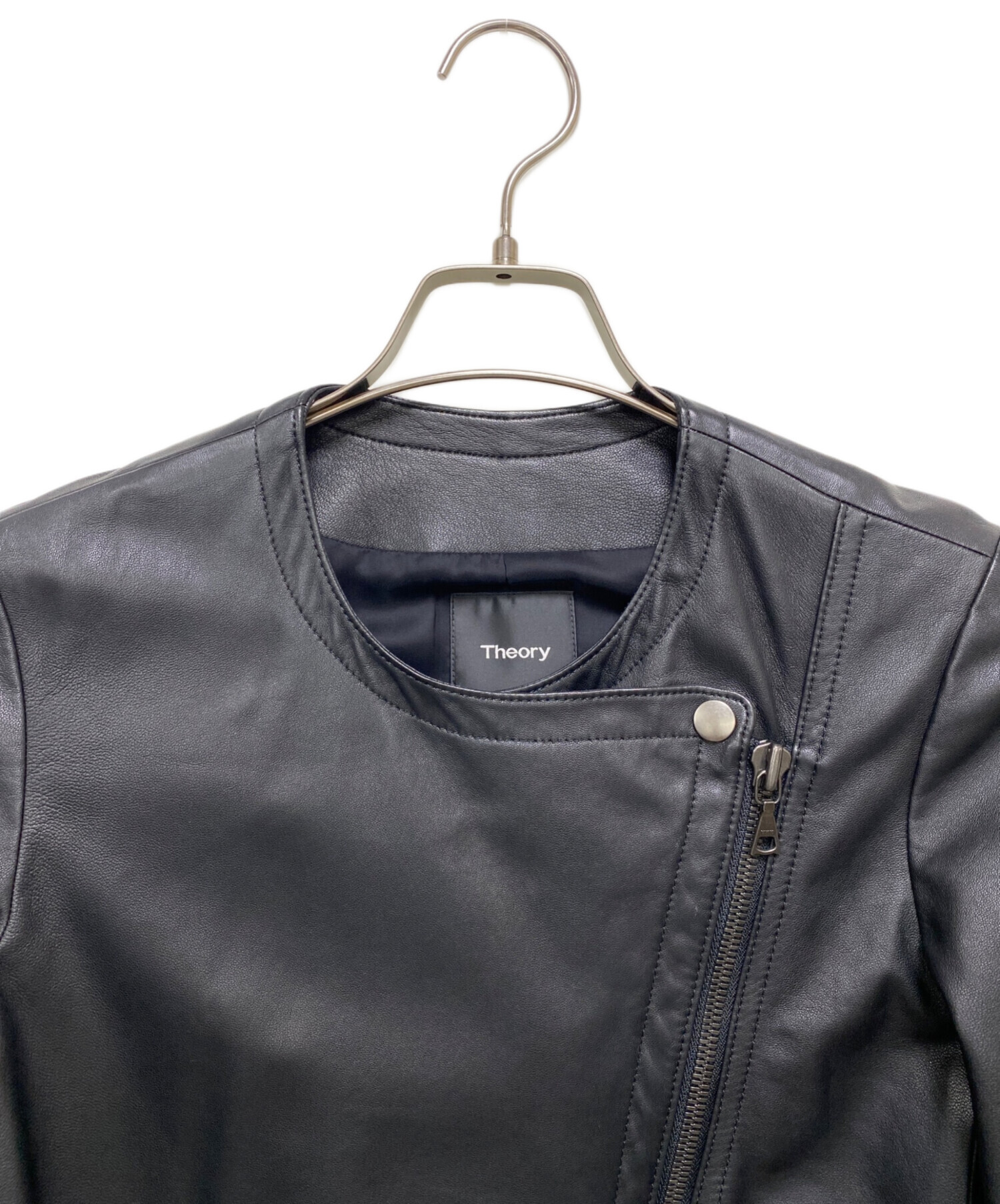 中古・古着通販】theory (セオリー) レザージャケット ブラック サイズ