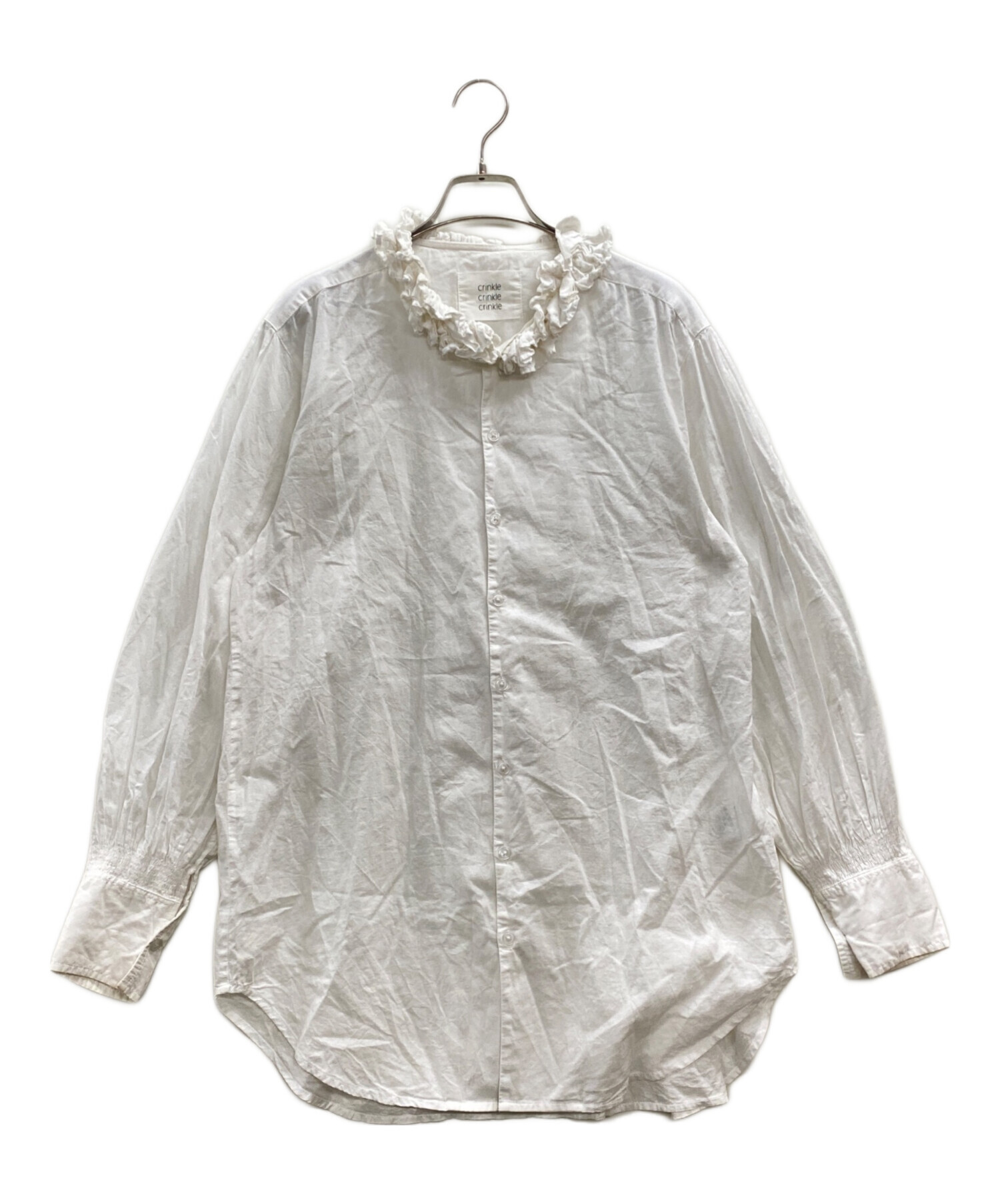 【中古】クリンクル クリンクル クリンクル crinkle crinkle crinkle コットン フリル ブラウス ホワイト【サイズFREE】【レディース】 crinkle crinkle crinkle（クリンクル クリンクル クリンクル
