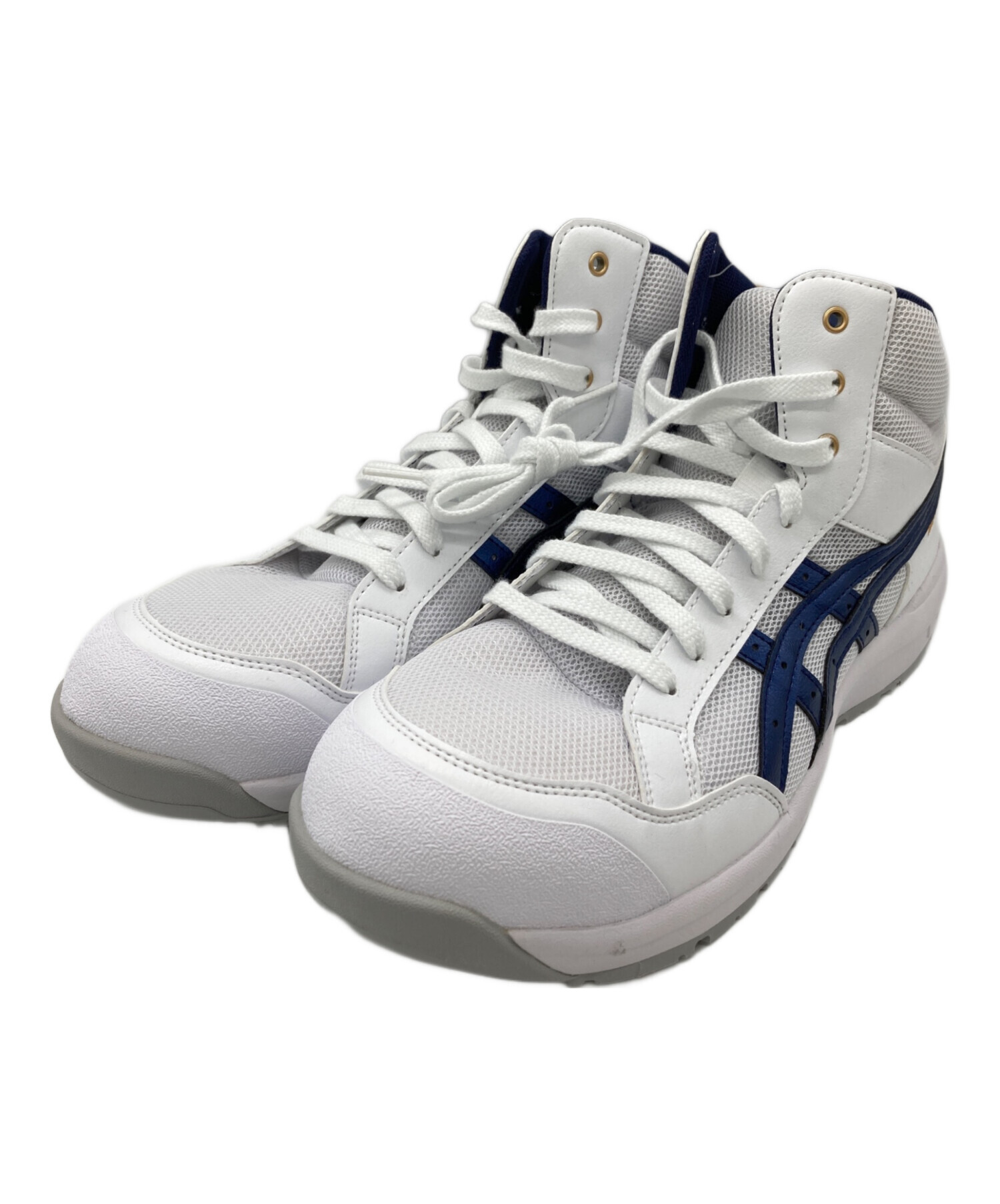 asics ダイヤル式安全靴 ホワイト/ネイビー 中古・古着通販】asics (アシックス) 安全靴 ネイビー×ホワイト サイズ