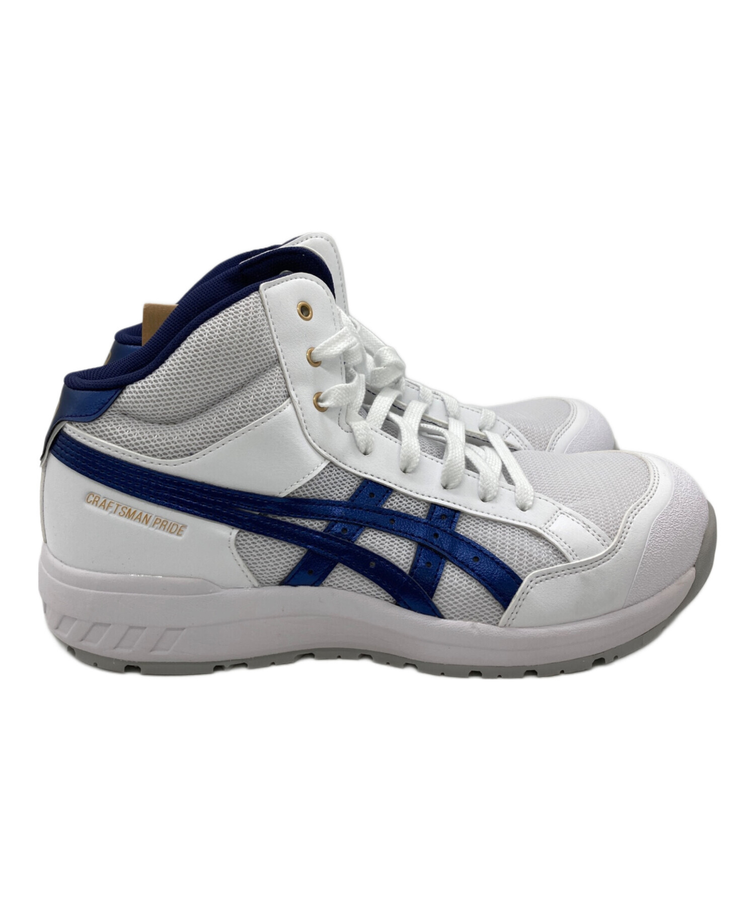 asics ダイヤル式安全靴 ホワイト/ネイビー 中古・古着通販】asics (アシックス) 安全靴 ネイビー×ホワイト サイズ