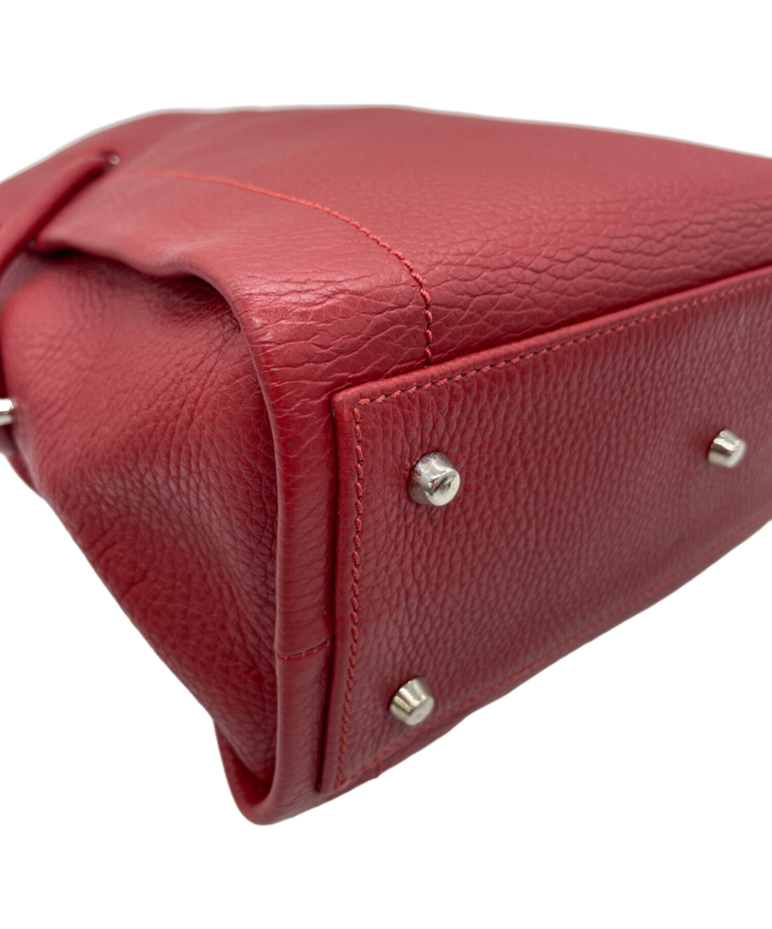 美品 MAURO GOVERNA カーフレザー レッドオレンジ ショルダーバッグ MAURO GOVERNA】カーフレザー オレンジ 肩掛け A4 トートバッグの通販