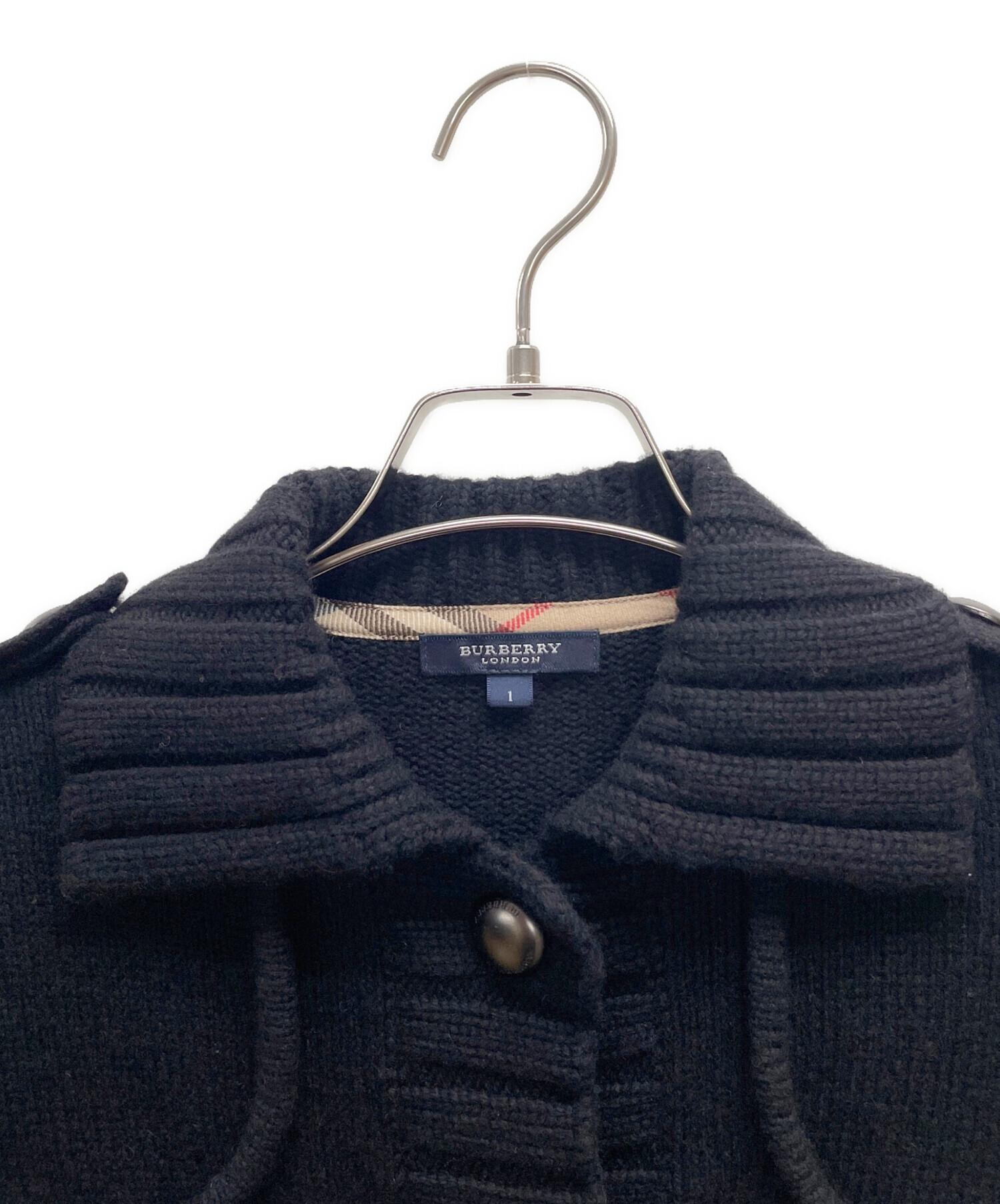 中古・古着通販】BURBERRY (バーバリー) 厚手カーディガン ブラック