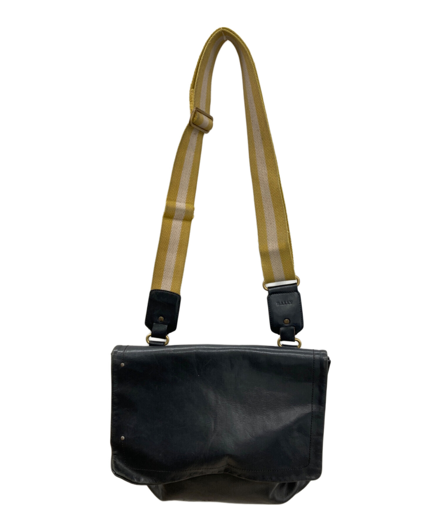 中古・古着通販】BALLY (バリー) レザーショルダーバッグ ブラック 