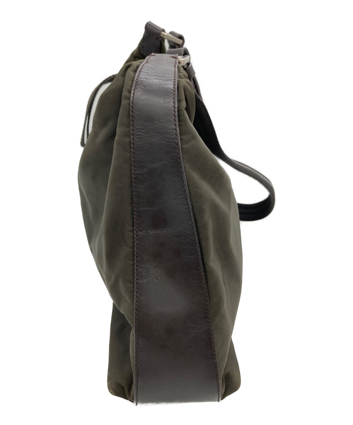 【良品】PRADA プラダ　ワンショルダー　ナイロン　グリーン　肩掛け 中古・古着通販】PRADA (プラダ) ナイロンワンショルダーバッグ