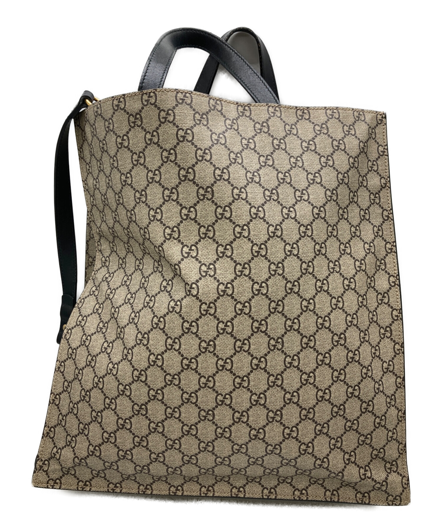 GUCCI　ショルダー　トート　バッグ 中古・古着通販】GUCCI (グッチ) ショルダートートバッグ カーキ