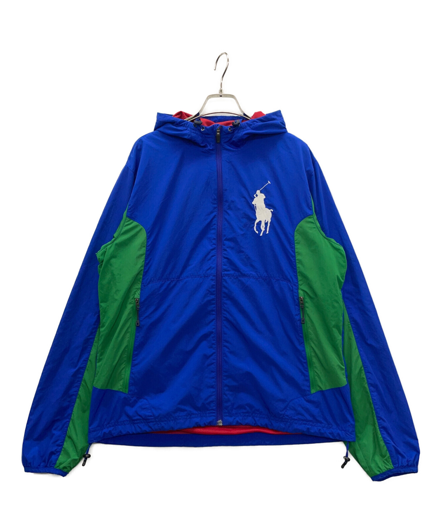 【美品】ポロ ラルフローレン ナイロンジャケット ブルー Mサイズ POLO 中古・古着通販】POLO RALPH LAUREN (ポロ・ラルフローレン) ジップ