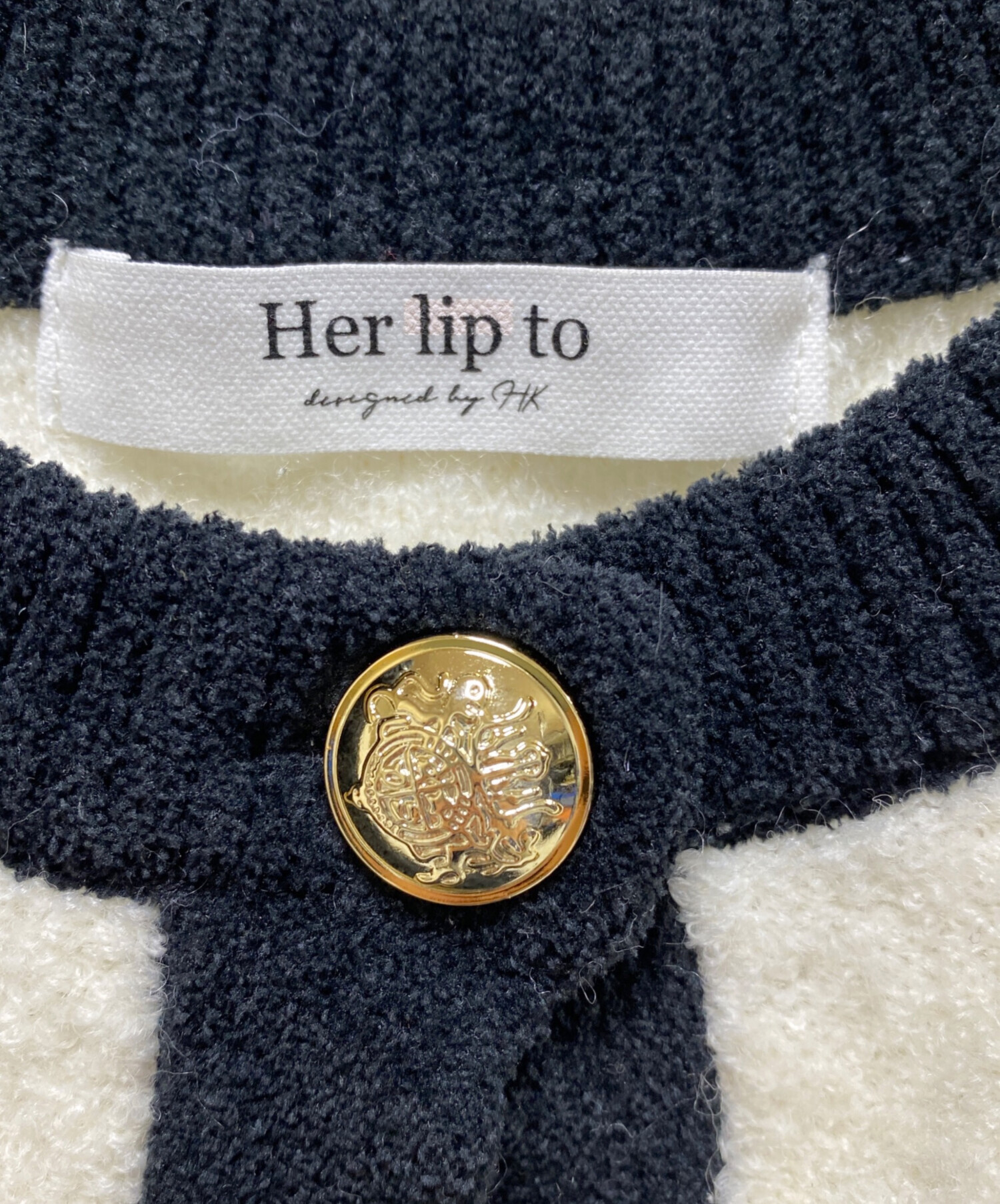ハーリップトゥ  Boucle Jacket 中古・古着通販】HER LIP TO (ハーリップトゥ) Boucle Bicolor Knit