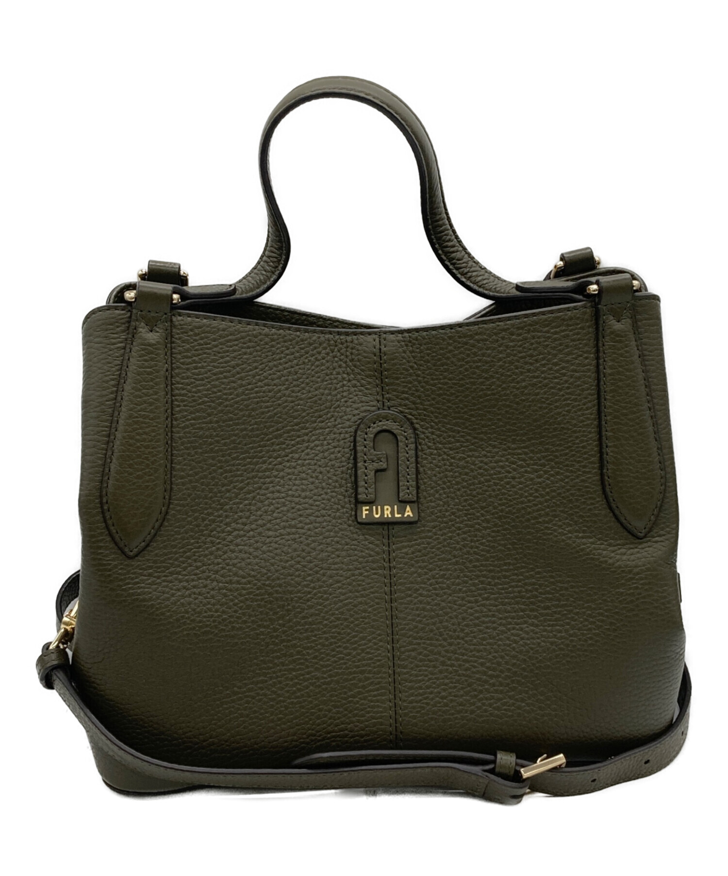 中古・古着通販】FURLA (フルラ) ホーボーバッグ オリーブ｜ブランド 