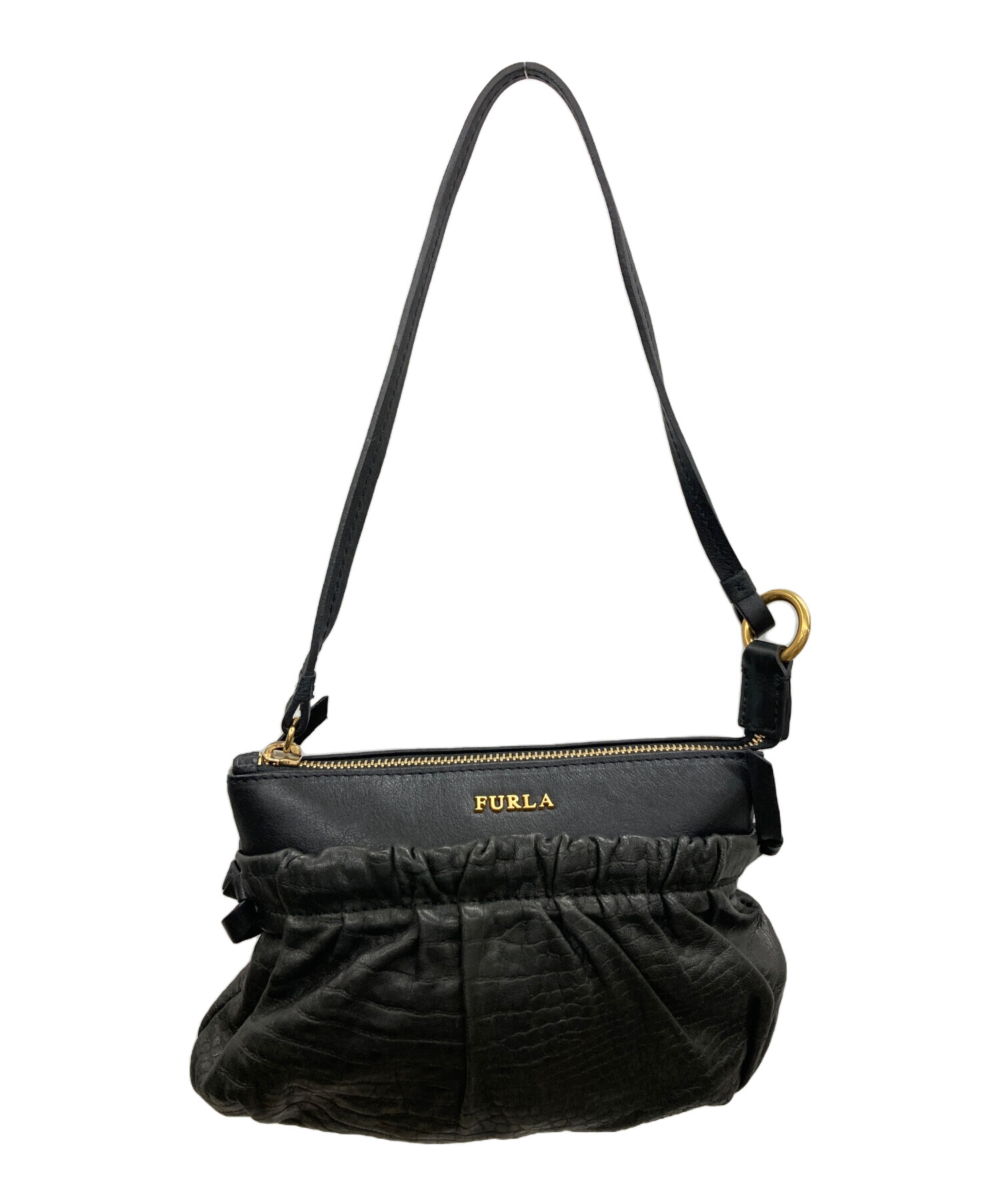 中古・古着通販】FURLA (フルラ) ショルダーポーチ ブラック｜ブランド 