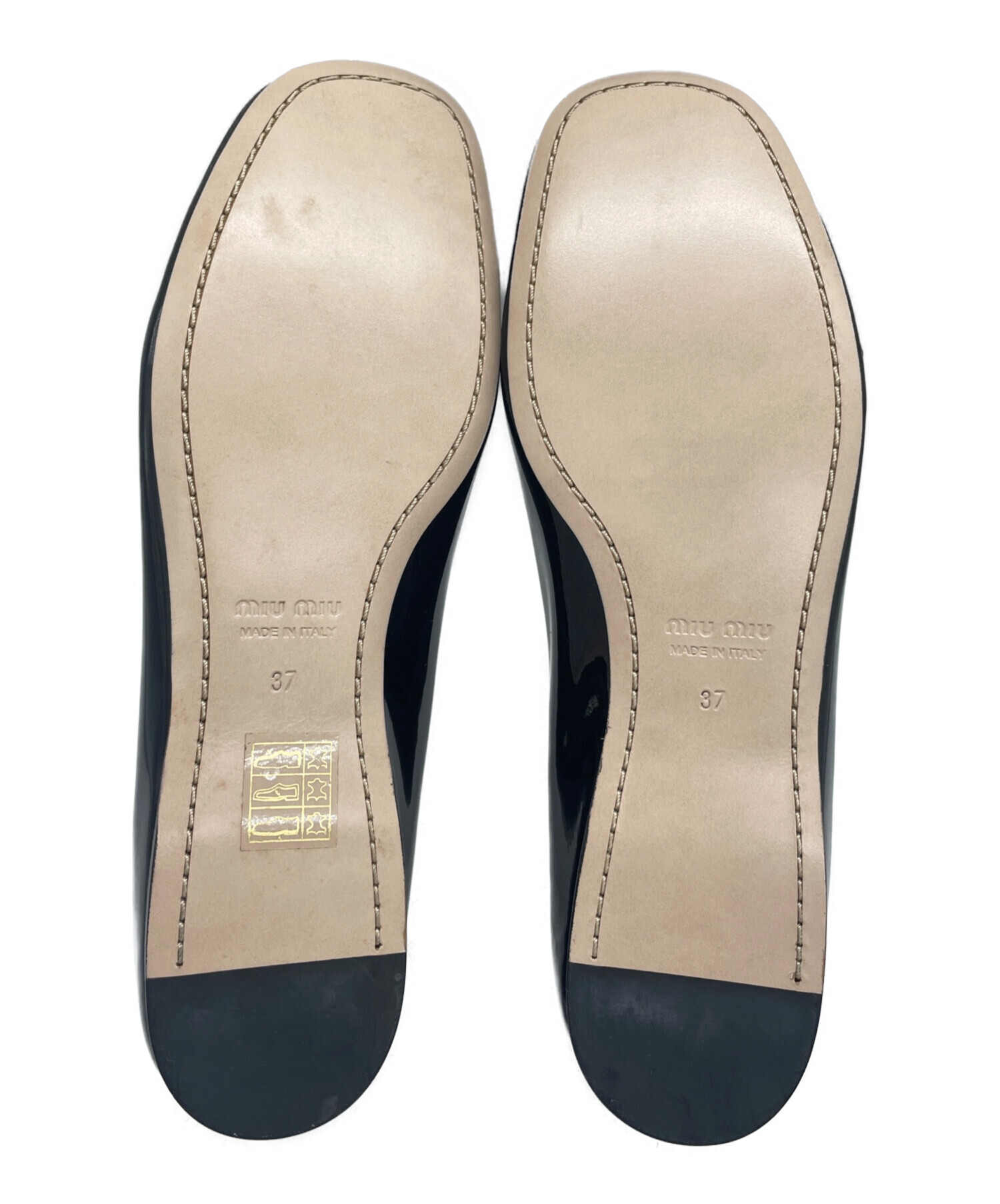 中古・古着通販】MIU MIU (ミュウミュウ) フラットシューズ ブラック