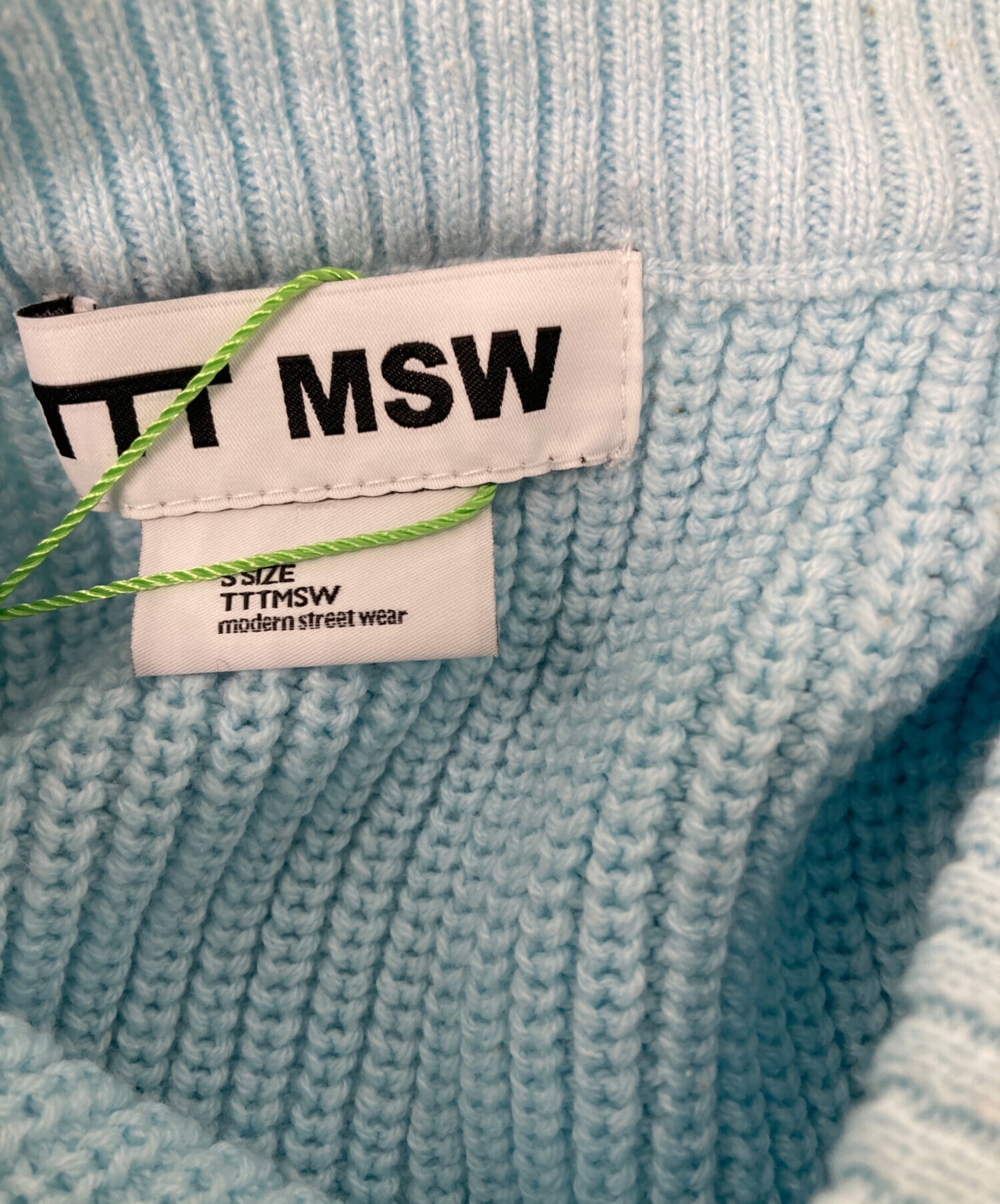 ttt msw ロングコート　ベストドッキング 中古・古着通販】TTT MSW (ティー) ニットベスト スカイブルー サイズ