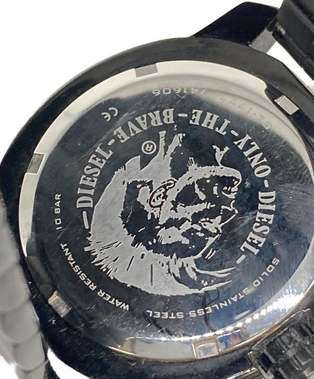 中古・古着通販】DIESEL (ディーゼル) 腕時計 ブラック×ゴールド