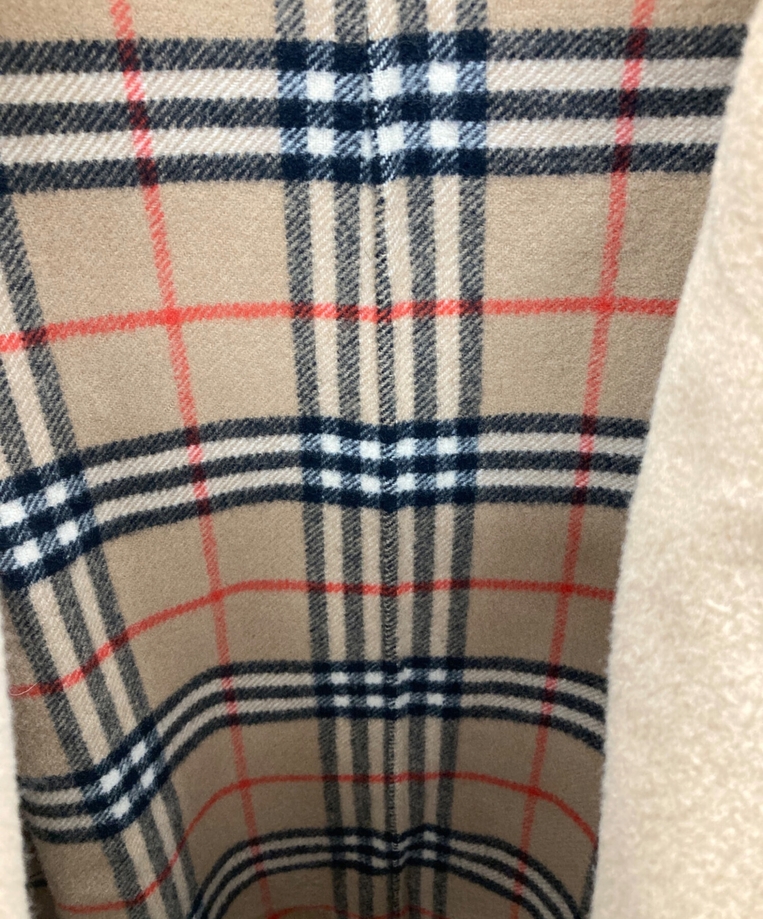バーバリー⭐︎ウールコート ⭐︎チェック袖 中古・古着通販】BURBERRY (バーバリー) ウールコート ブラウン サイズ