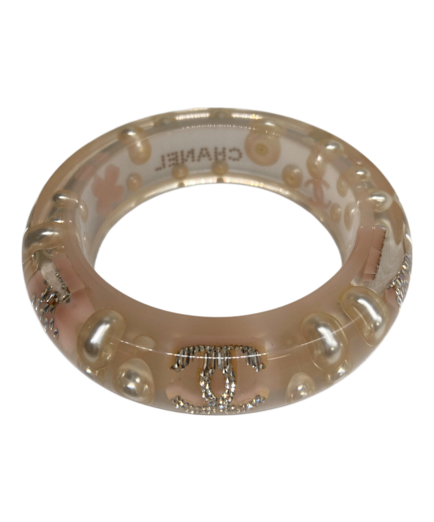中古・古着通販】CHANEL (シャネル) プラスチックバングル ピンク 