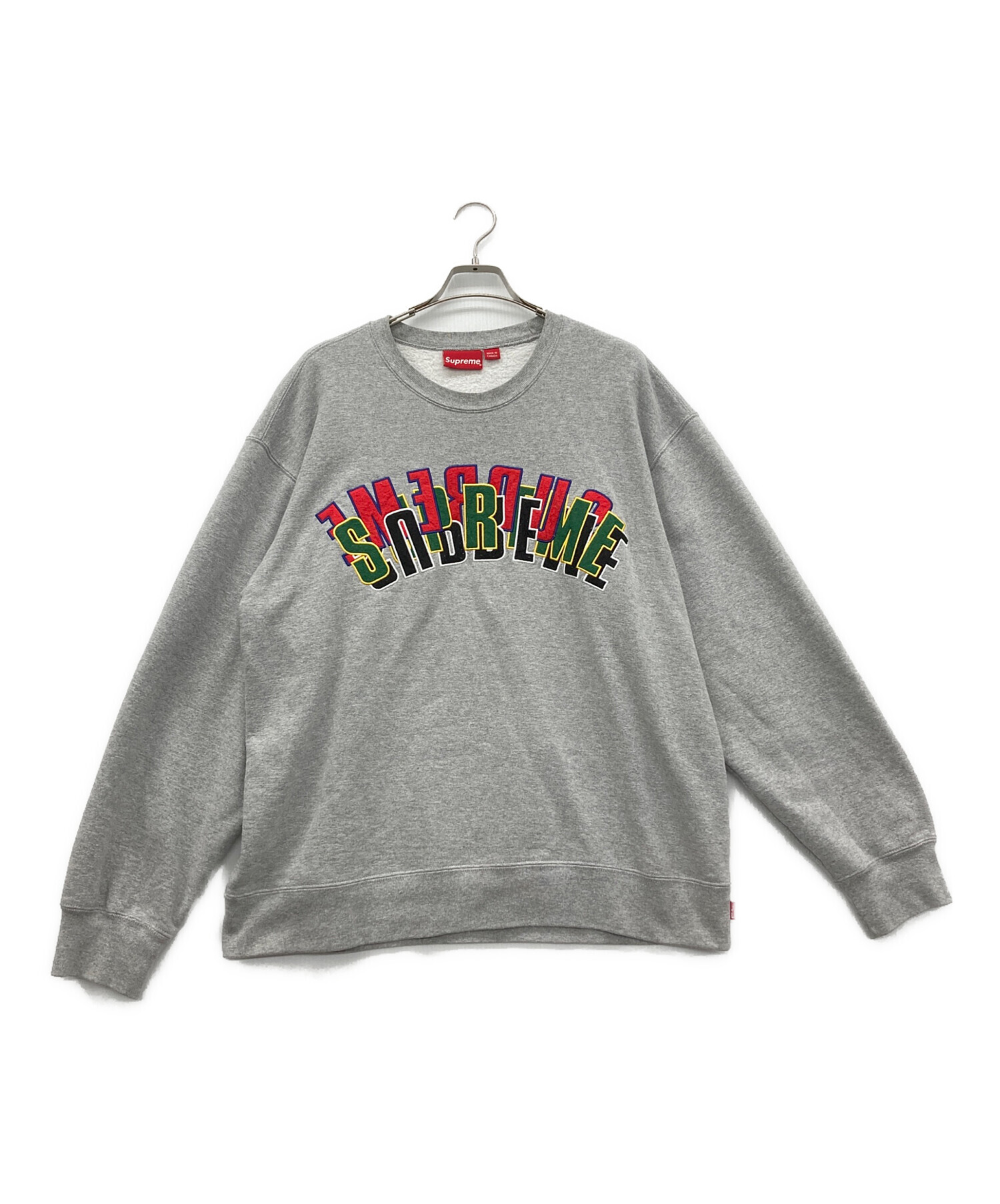 キックスsupreme contrast crewneck S グレー 中古・古着通販】SUPREME (シュプリーム) Stacked Crewneck グレー