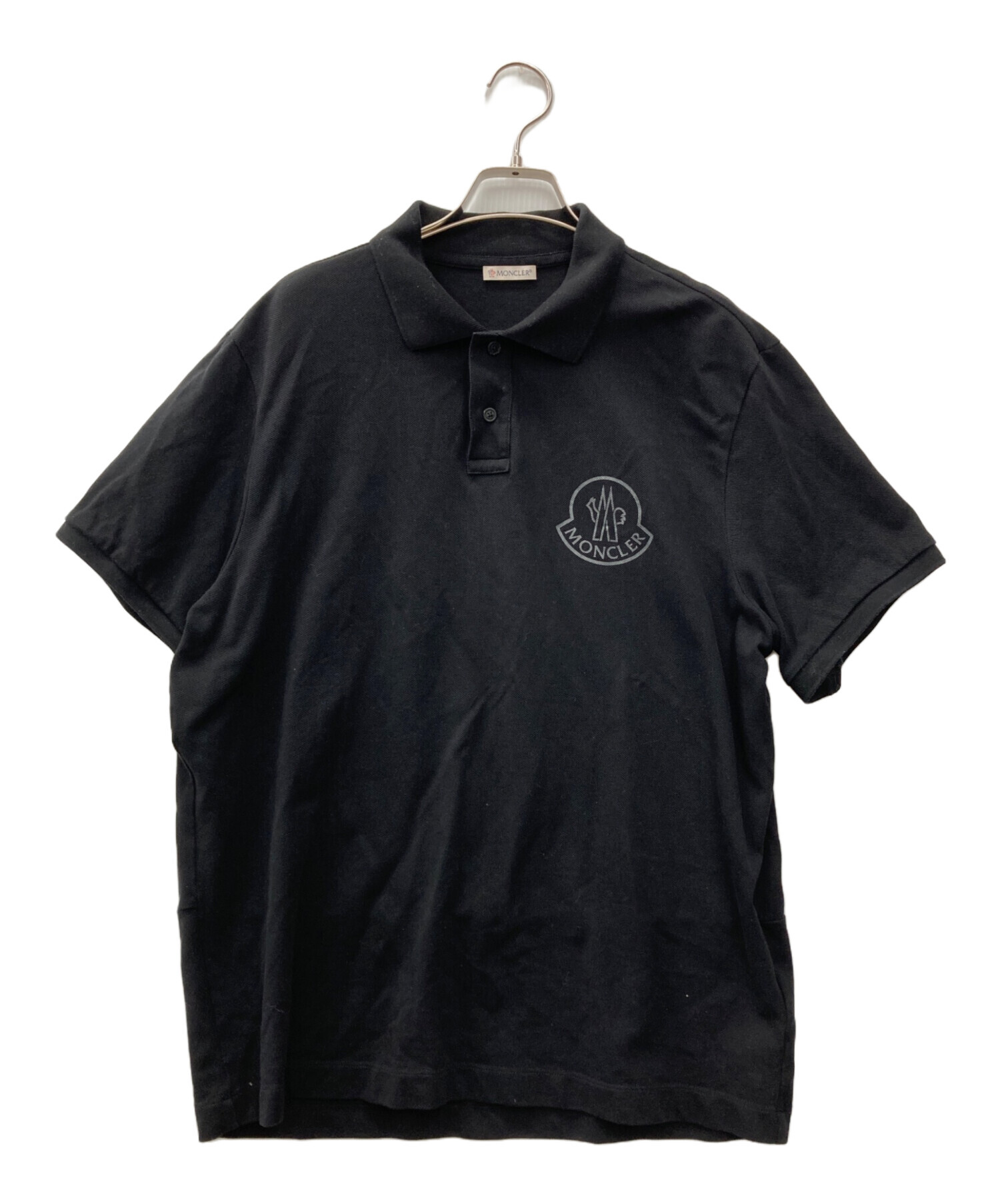 ［美品］国内正規品 モンクレール MONCLER ポロシャツ 半袖 Lサイズ 黒 中古・古着通販】MONCLER (モンクレール) 半袖ポロシャツ ブラック