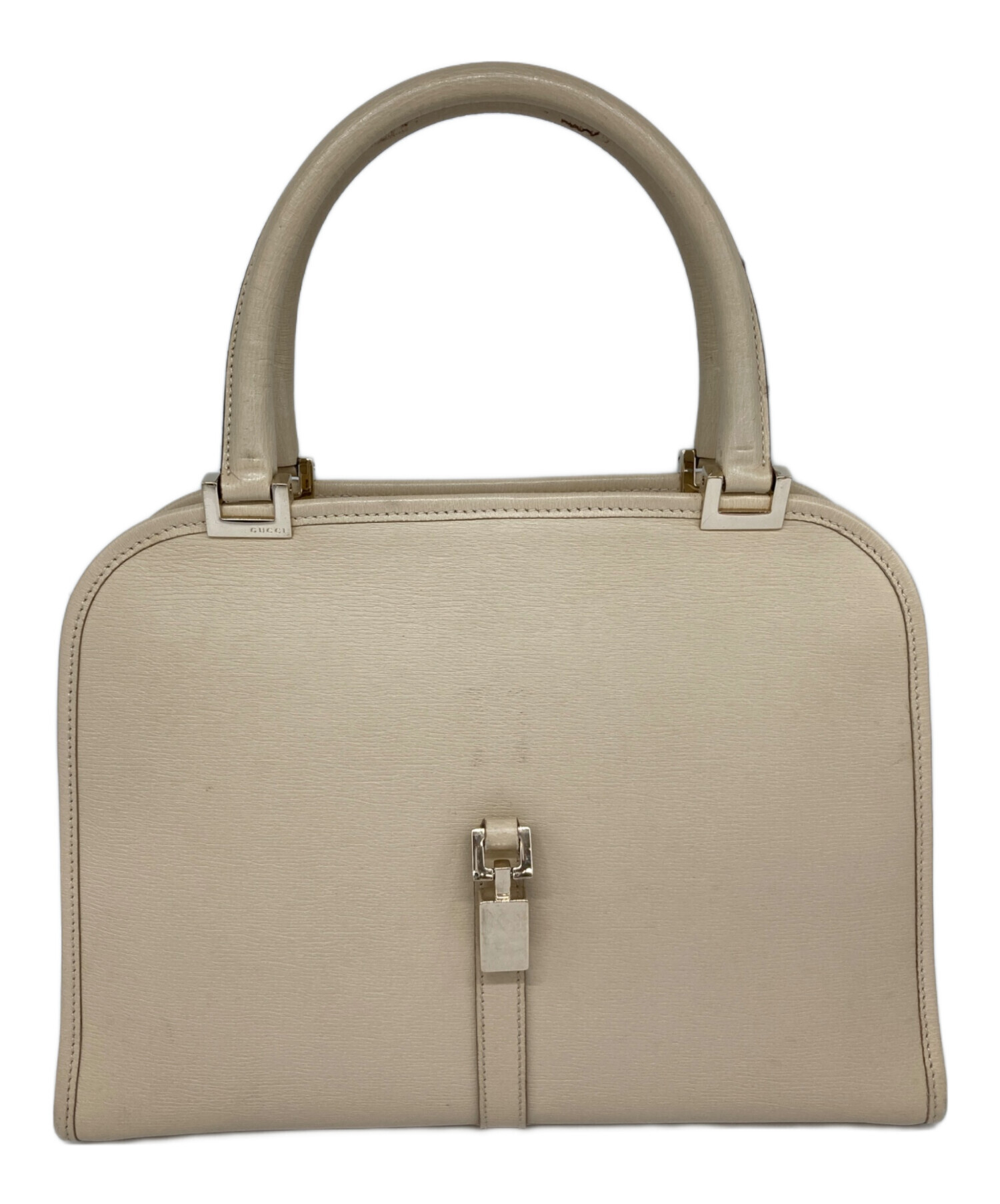GUCCI ハンドバッグ ベージュ ゴールド金具 中古・古着通販】GUCCI (グッチ) ハンドバッグ ベージュ｜ブランド