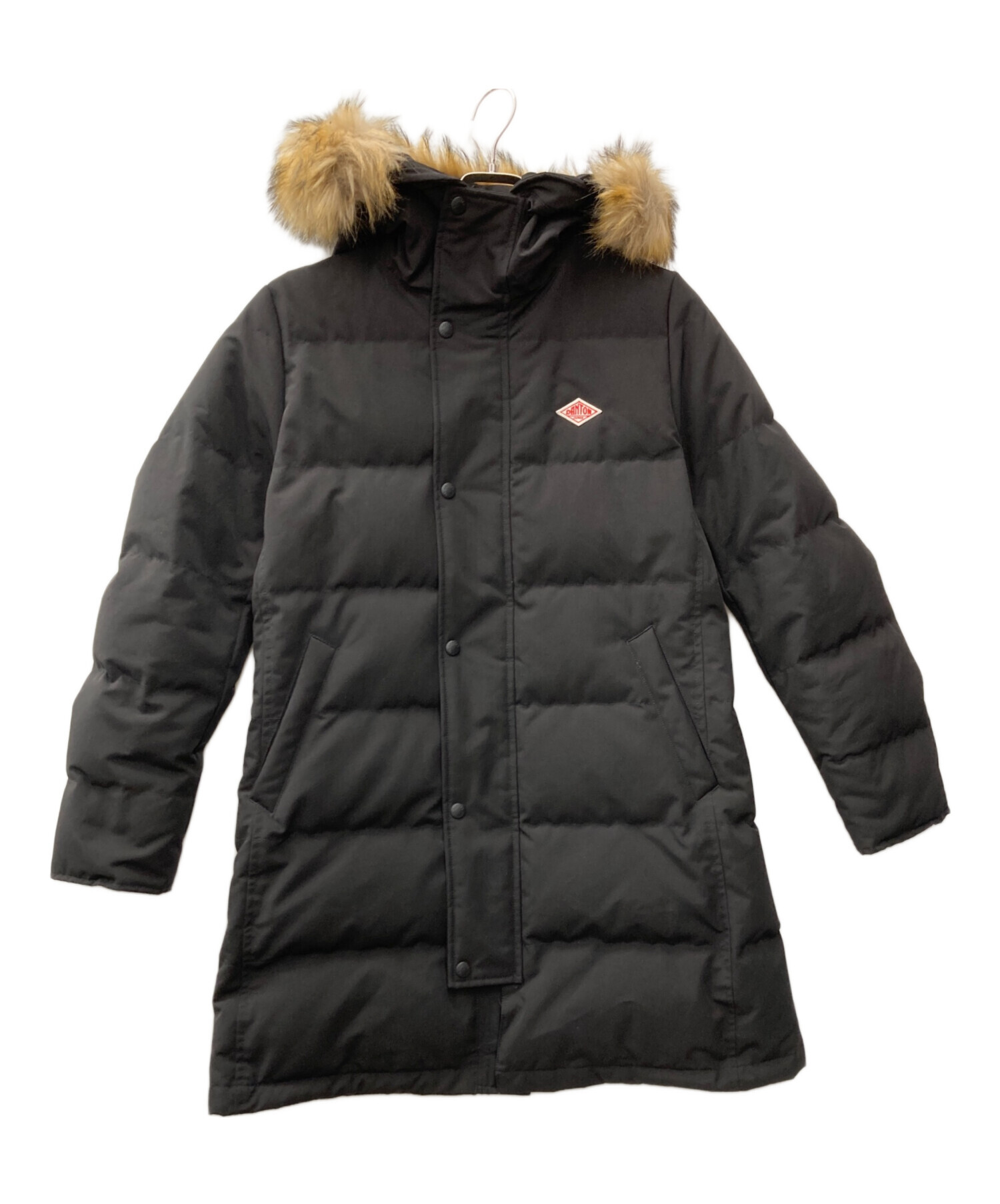 DANTON/ダントン] ワンポイントロゴ フーデッドダウンジャケット 古着