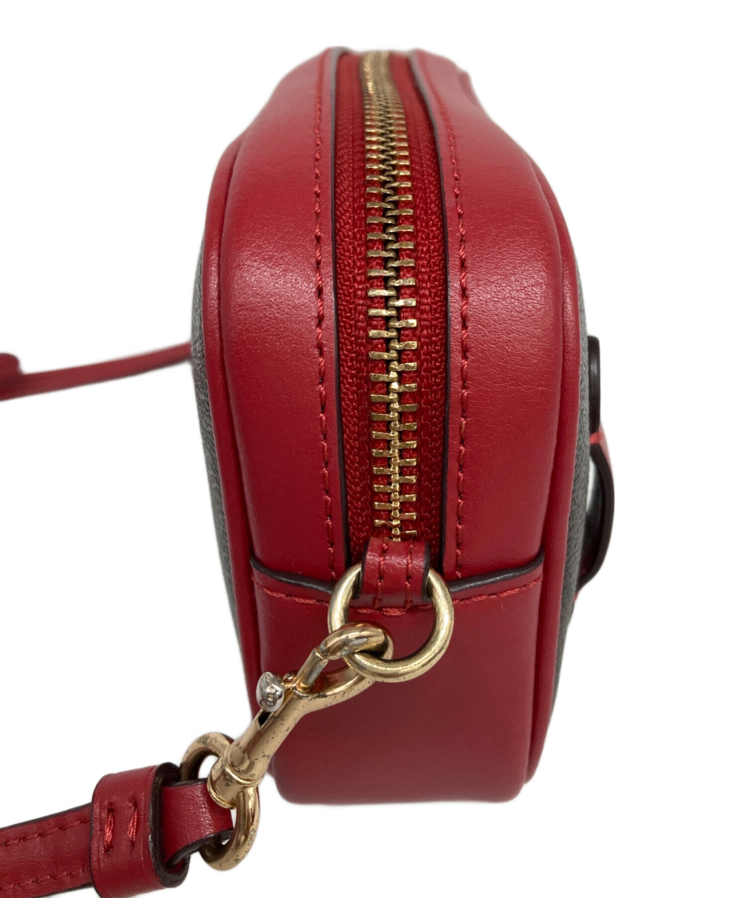 中古・古着通販】COACH (コーチ) 2WAYウエストポーチ レッド×ブラウン
