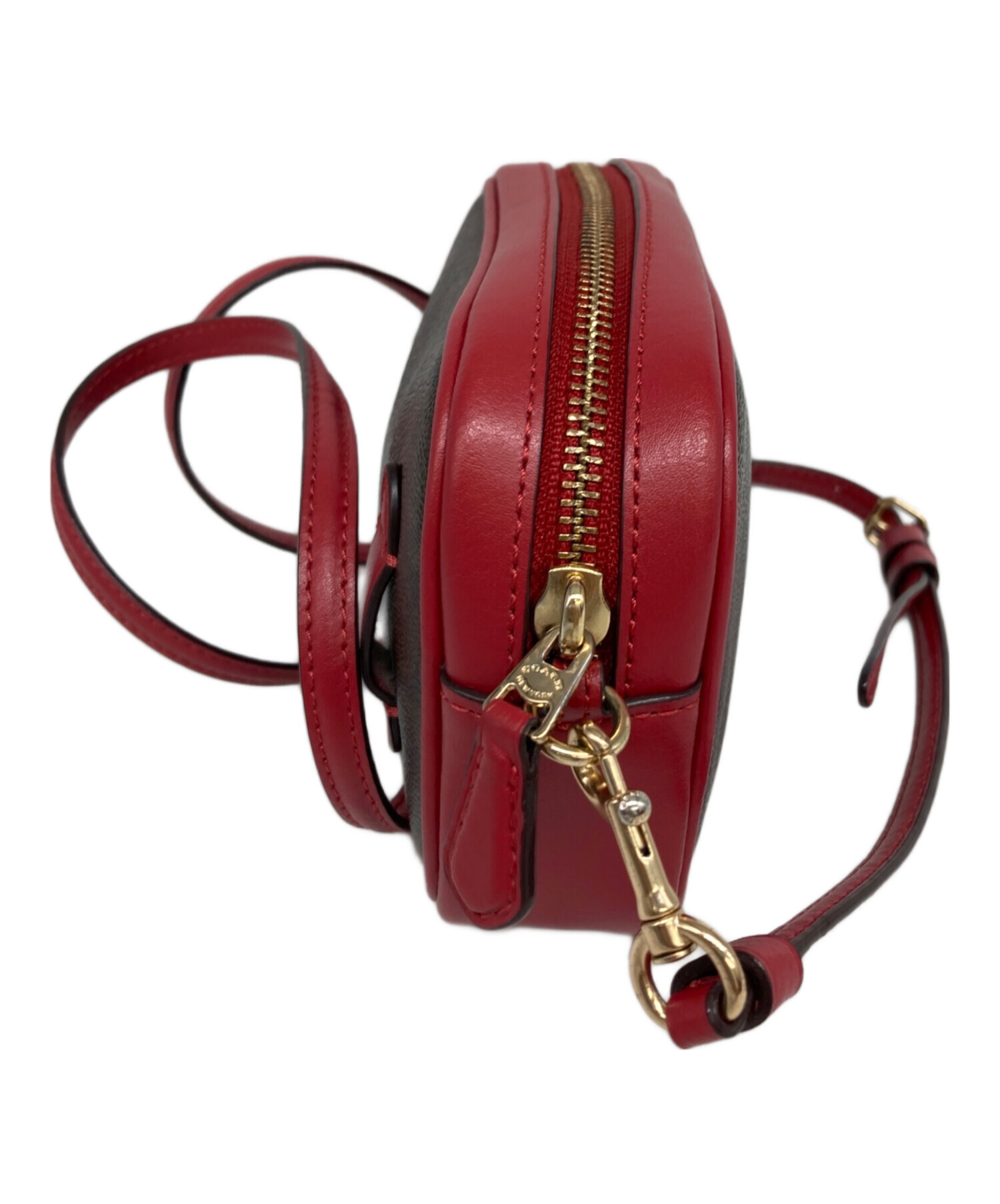 中古・古着通販】COACH (コーチ) 2WAYウエストポーチ レッド×ブラウン