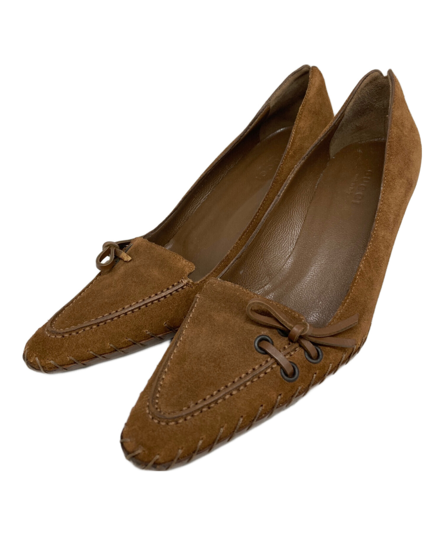 【箱アリ】 GUCCI グッチ パンプス ヒール 革靴 革 靴 茶色 ブラウン 中古・古着通販】GUCCI (グッチ) ハイヒールパンプス ブラウン サイズ