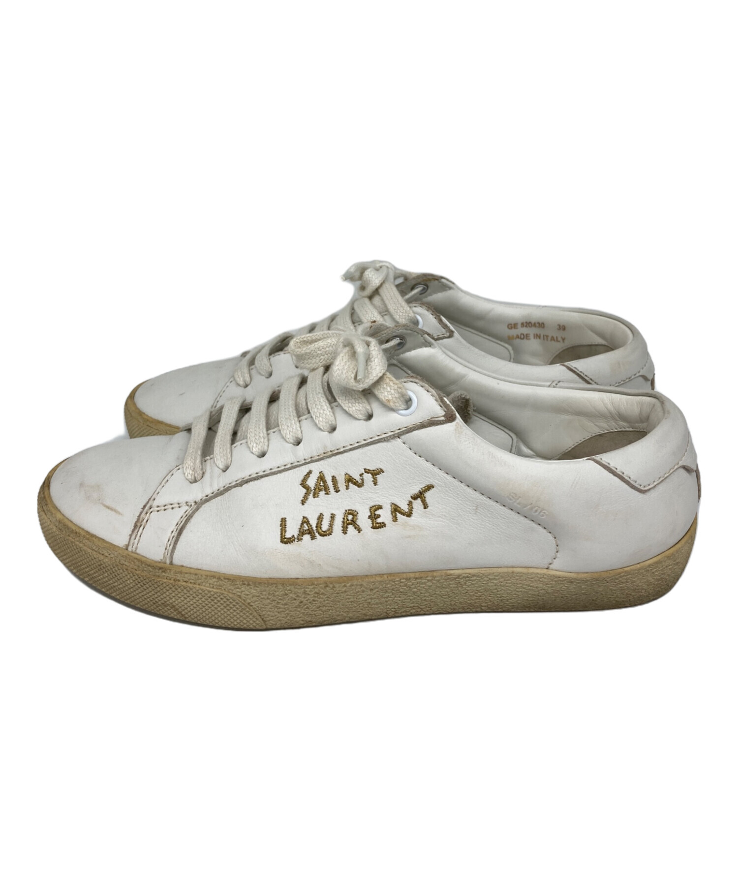 Saint Laurent Paris スニーカー ホワイト 中古・古着通販】SAINT LAURENT (サンローラン) ローカットスニーカー