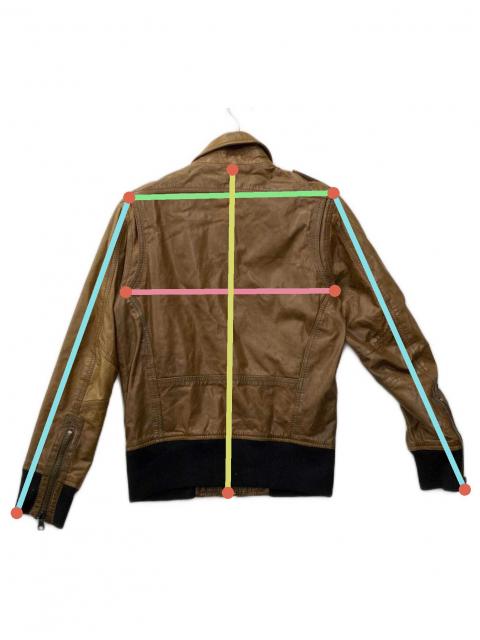 【DIESEL】ディーゼル ジャケット ブラウン Y2K デザイン Mサイズ 中古・古着通販】DIESEL (ディーゼル) レザージャケット ブラウン