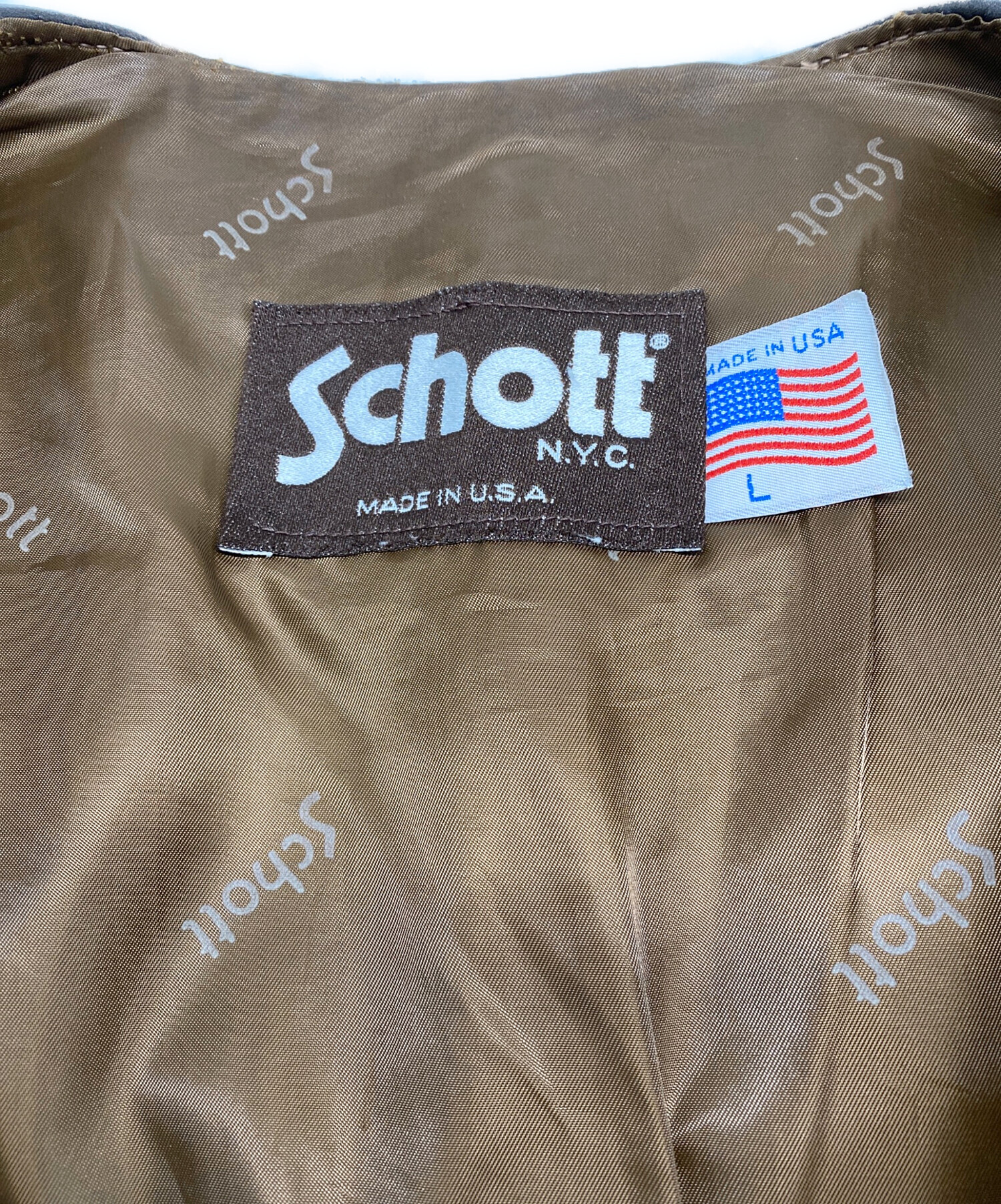中古・古着通販】Schott (ショット) レザーベスト ブラウン サイズ:L