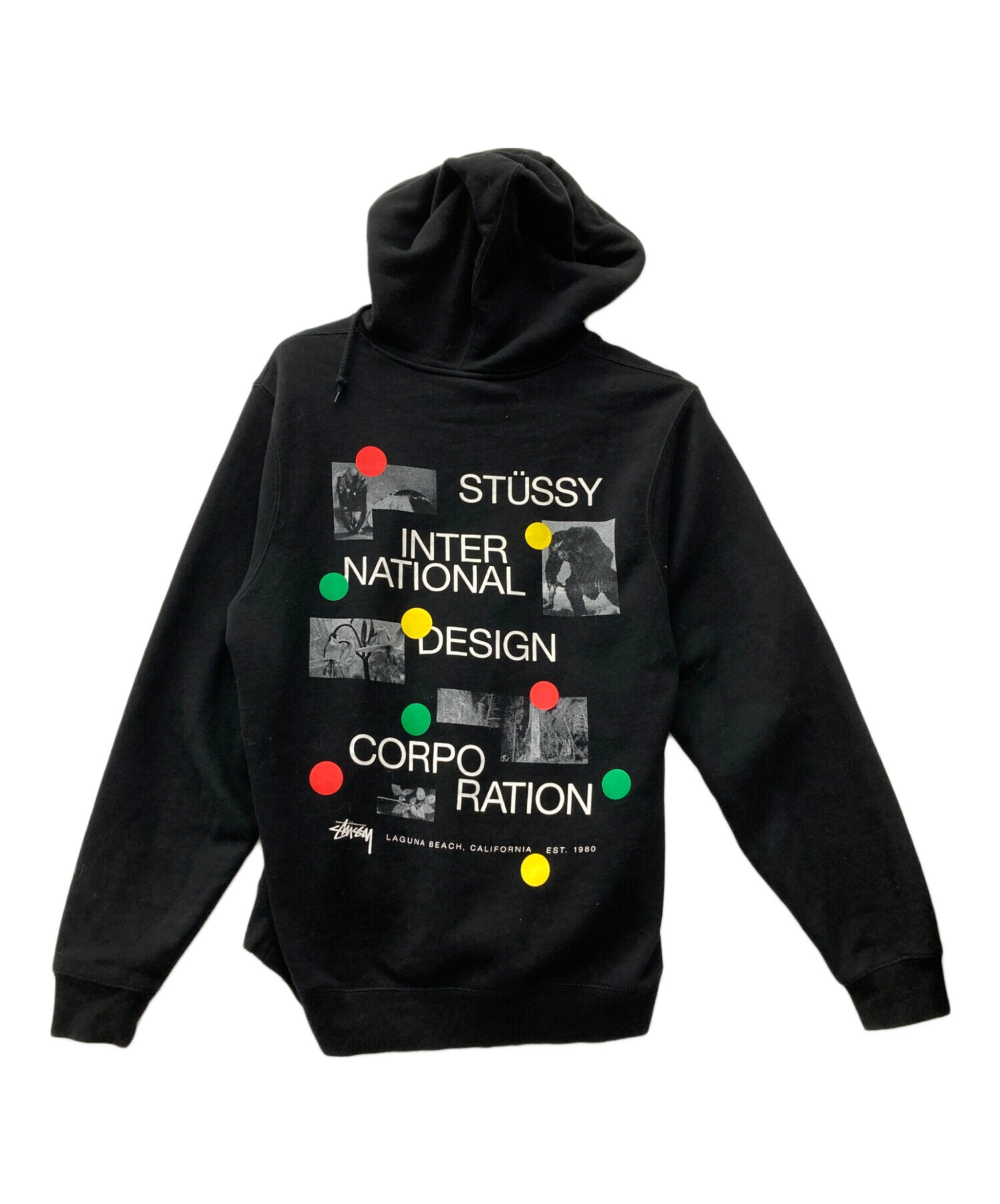 Stussy ブラックパーカー　Mサイズ 中古・古着通販】stussy (ステューシー) プルオーバーパーカー