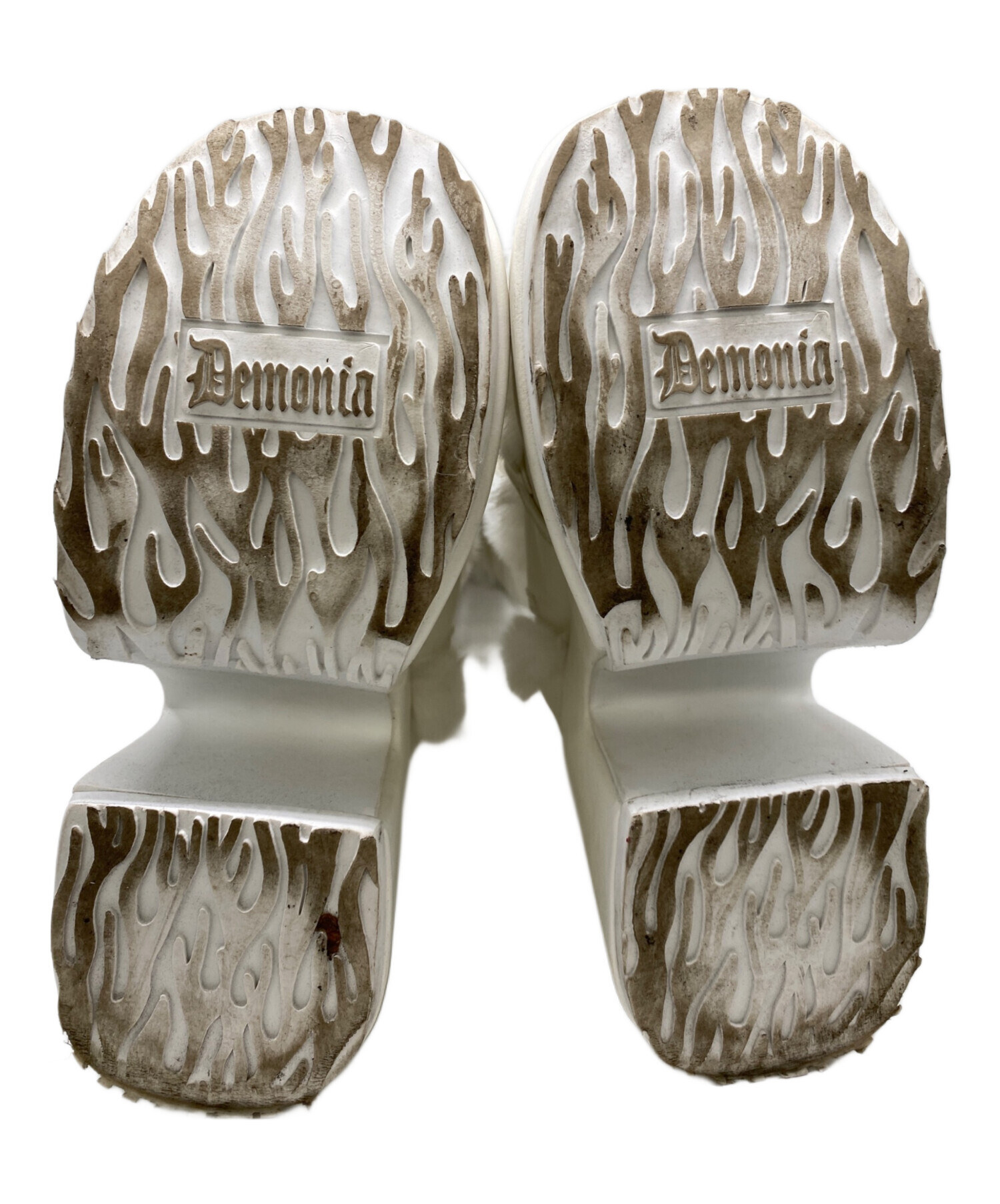 中古・古着通販】demonia (デモニア) ロングブーツ ホワイト サイズ