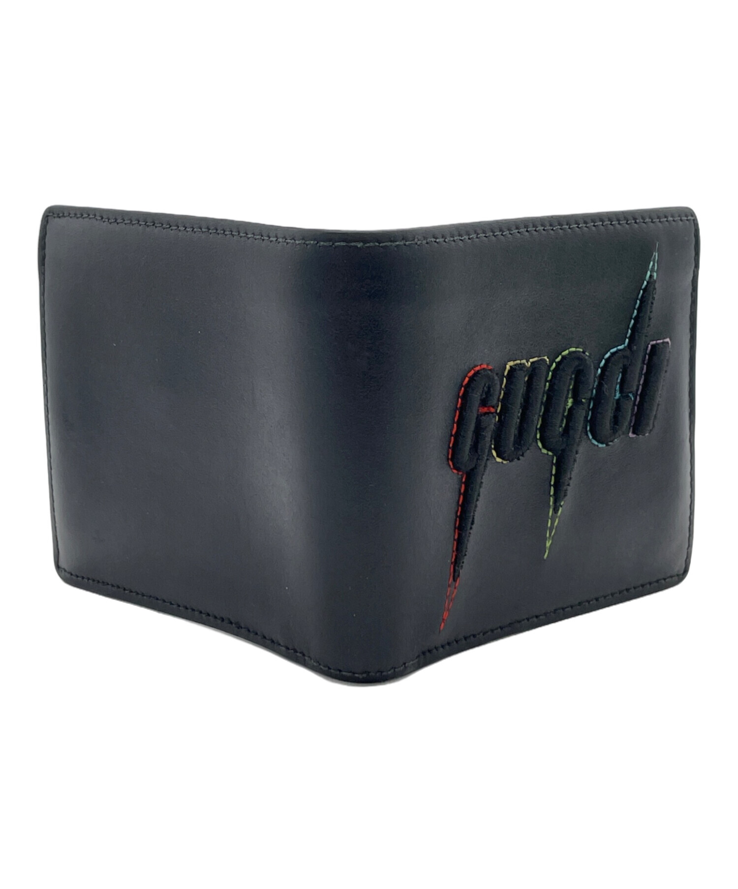 中古・古着通販】GUCCI (グッチ) 2つ折り財布 ブラック｜ブランド