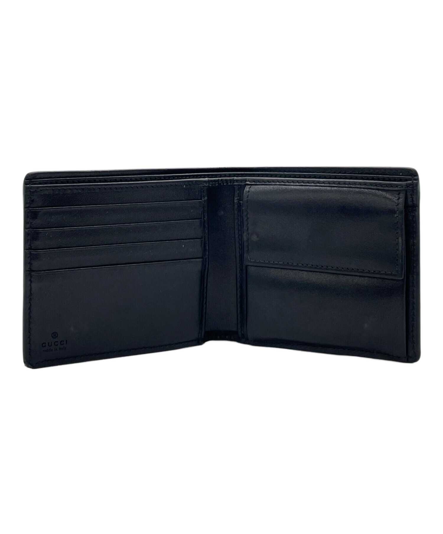 中古・古着通販】GUCCI (グッチ) 2つ折り財布 ブラック｜ブランド