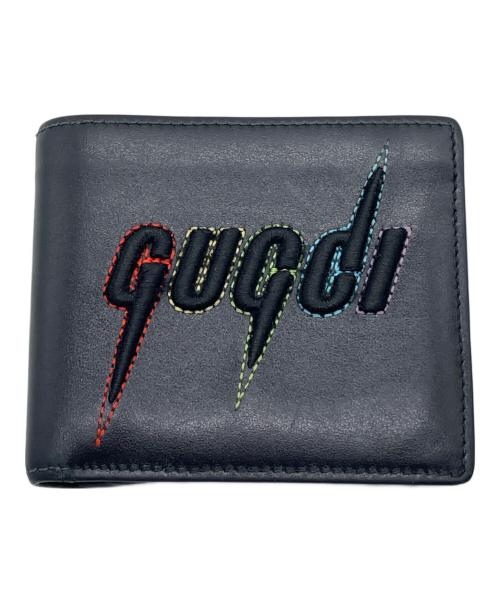 中古・古着通販】GUCCI (グッチ) 2つ折り財布 ブラック｜ブランド