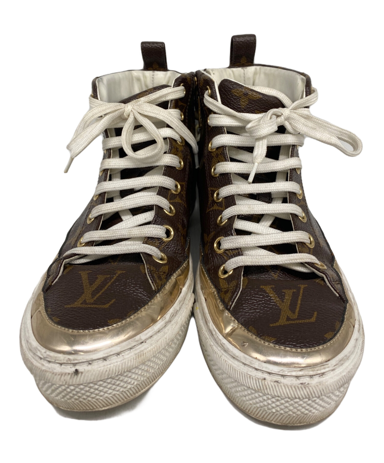 Louis Vuitton ブラウン ハイカットシューズ 中古・古着通販】LOUIS VUITTON (ルイ ヴィトン) ハイカットスニーカー