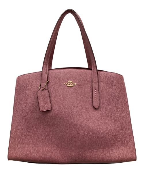 スムースレザー COACH】コーチ ピンクトートバッグ☆☆☆ ☆☆☆COACH ピロー 2WAY ロゴ ふわふわ トート バッグ