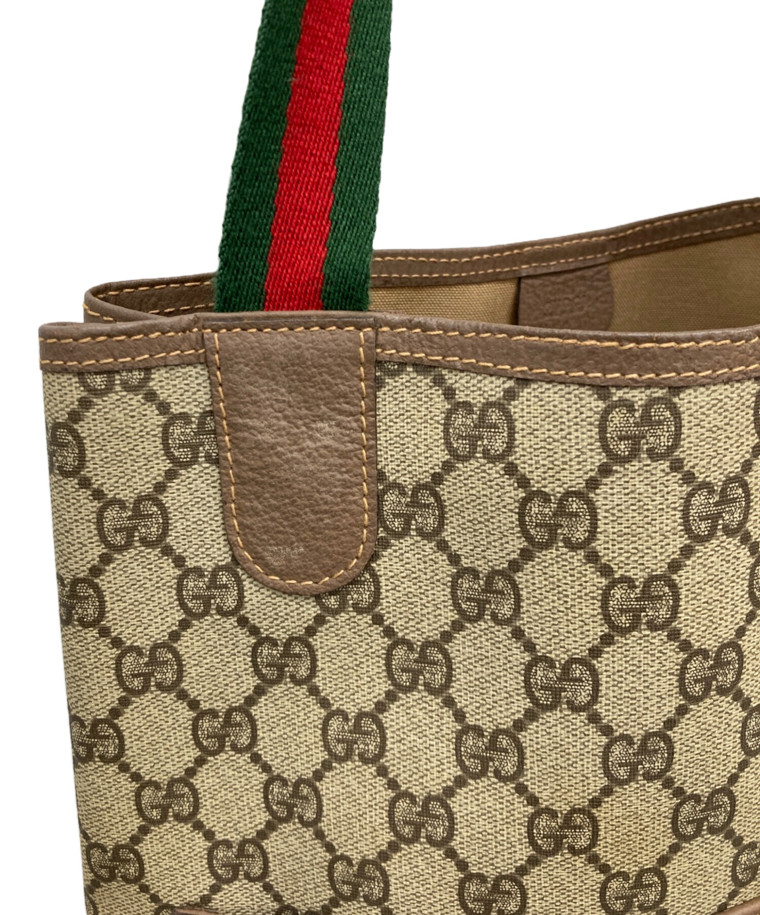 中古・古着通販】GUCCI (グッチ) GGスプリーム×シェリーライントート