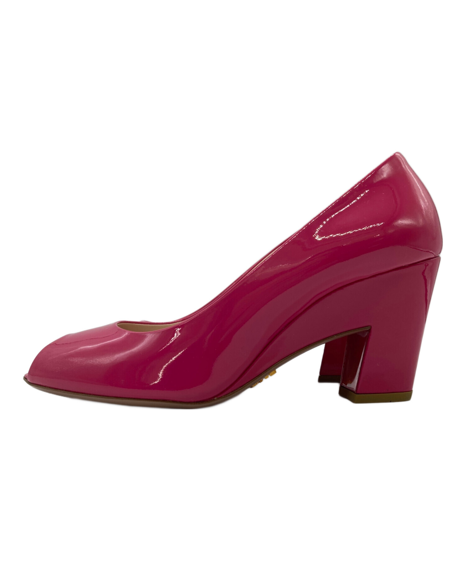 PRADA ピンク オープントゥヒール 中古・古着通販】PRADA (プラダ) オープントゥーパンプス ピンク