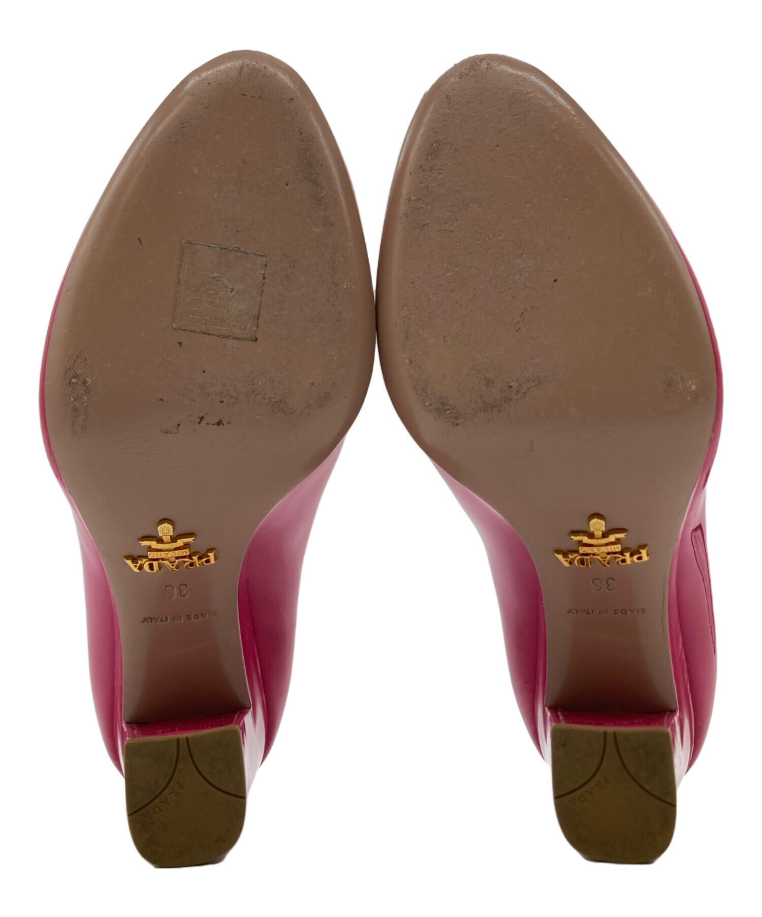 中古・古着通販】PRADA (プラダ) オープントゥーパンプス ピンク