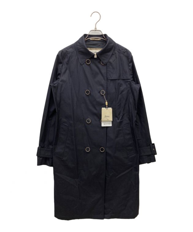 HERNOネイビー トレンチコート フード付き 中古・古着通販】HERNO (ヘルノ) トレンチコート ネイビー サイズ