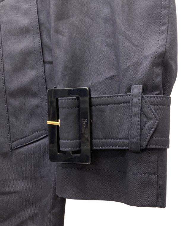 HERNO ヘルノ マット トレンチコート 44 ブラック IM0017U 中古・古着通販】HERNO (ヘルノ) トレンチコート ネイビー