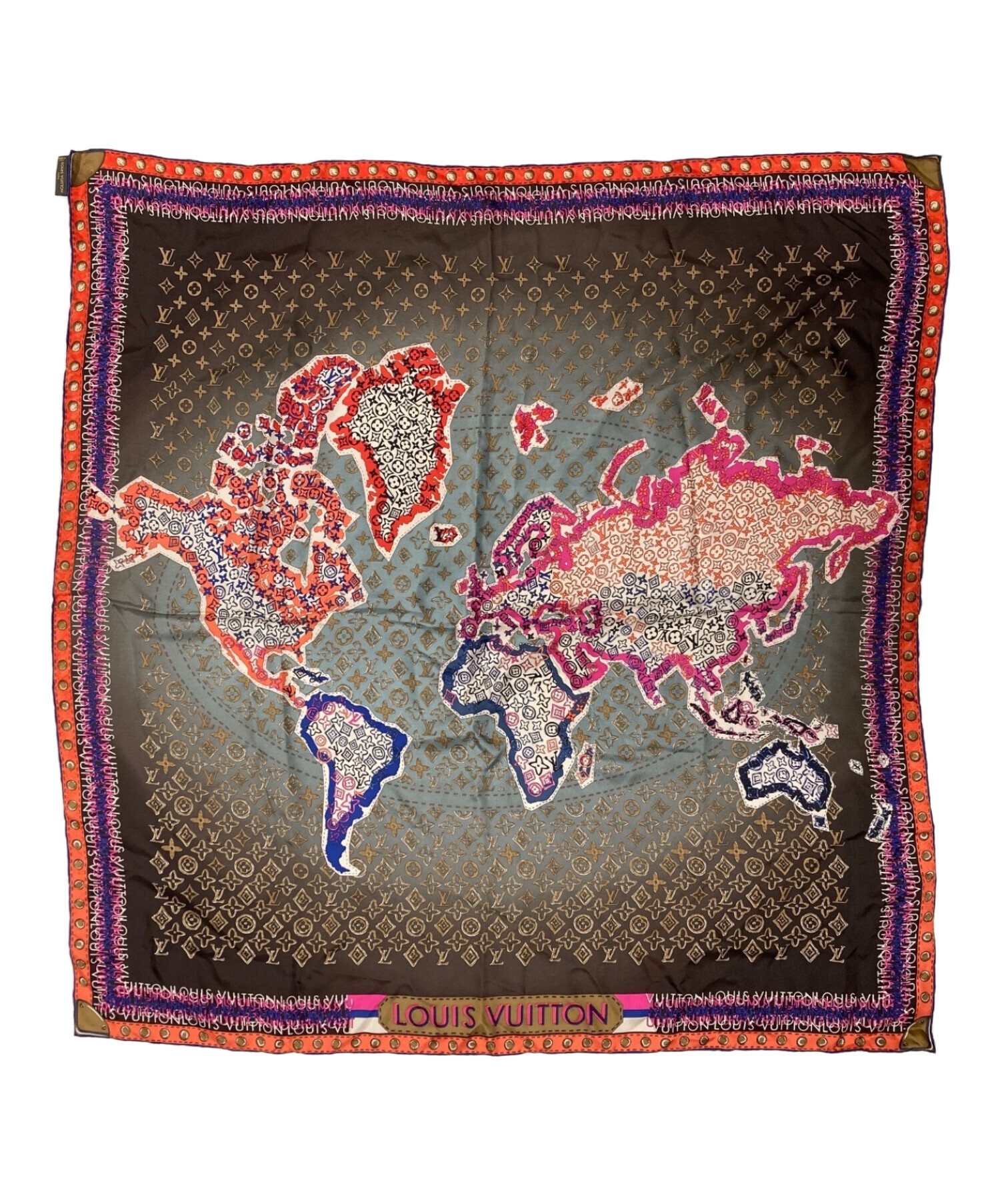 お値下げ LOUIS VUITTON スカーフ 中古品 中古・古着通販】LOUIS VUITTON (ルイ ヴィトン) モノグラムマップ