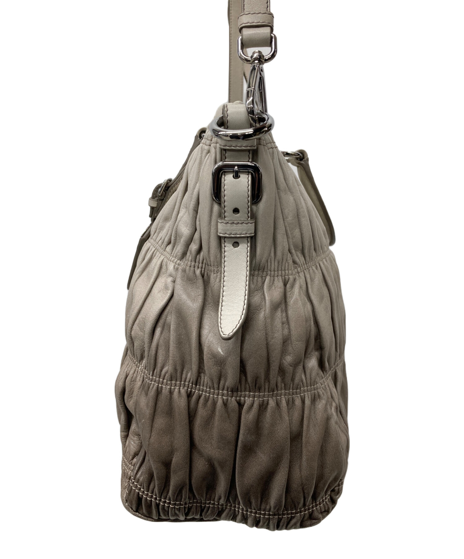 中古・古着通販】PRADA (プラダ) 2WAYバッグ グレー×ベージュ