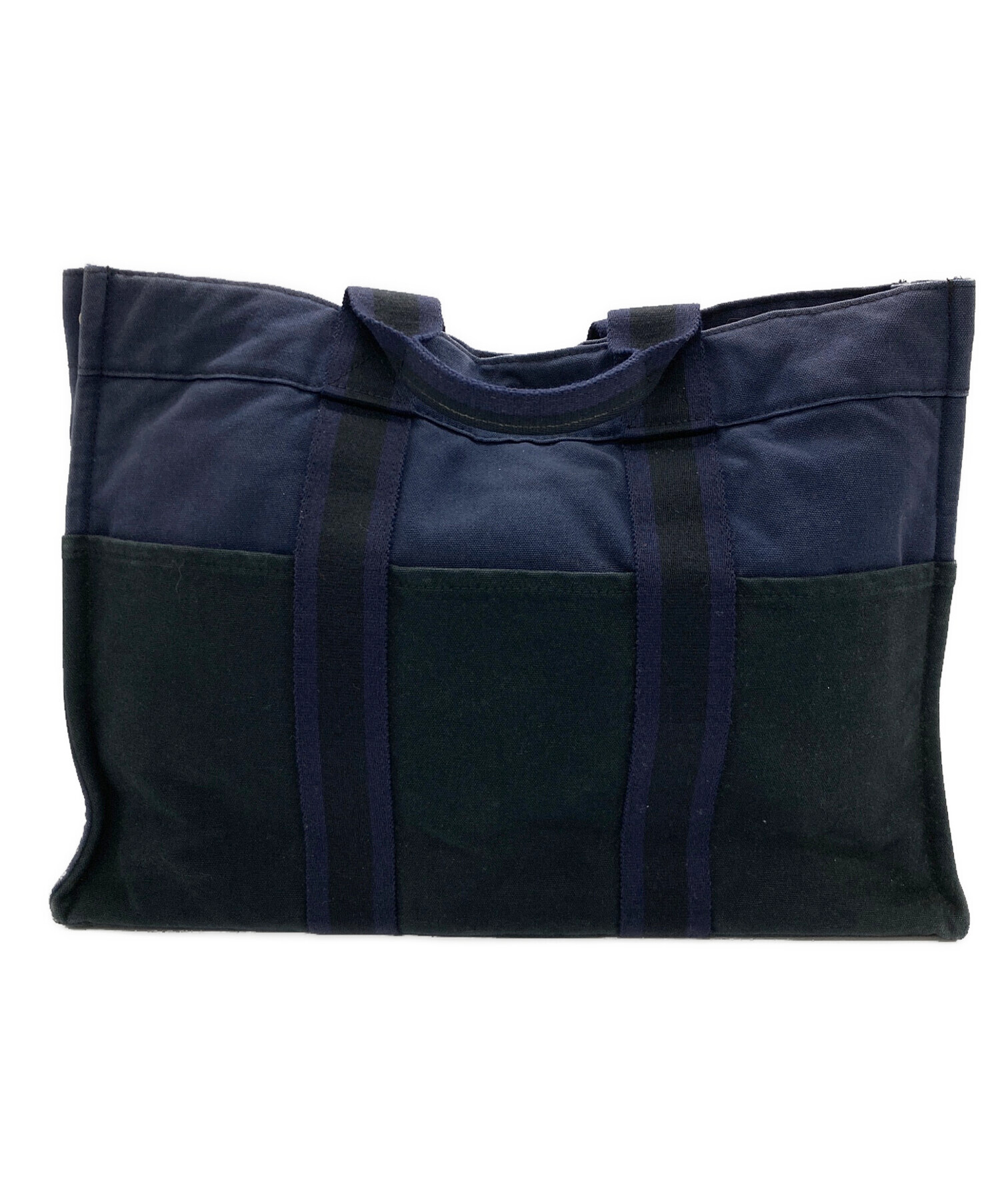 中古・古着通販】HERMES (エルメス) ハンドバッグ ネイビー×ブラック 