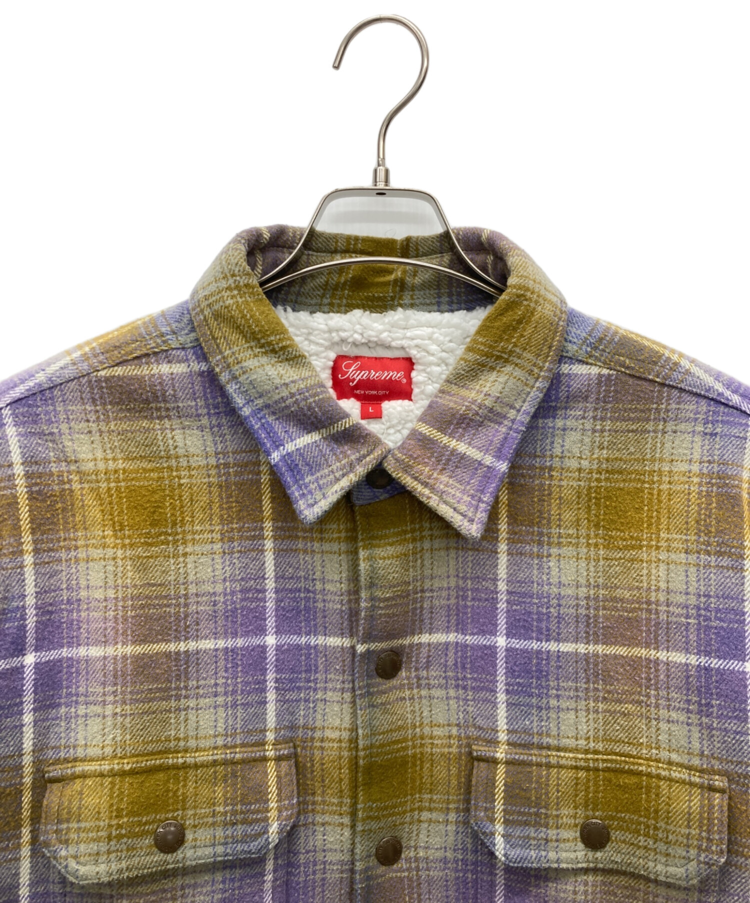 【中古】シュプリーム SUPREME 22AW SHEARLING LINED FLANNEL SHIRT XL ☆AA★251214 中古・古着通販】SUPREME (シュプリーム) 22aw Shearling Lined