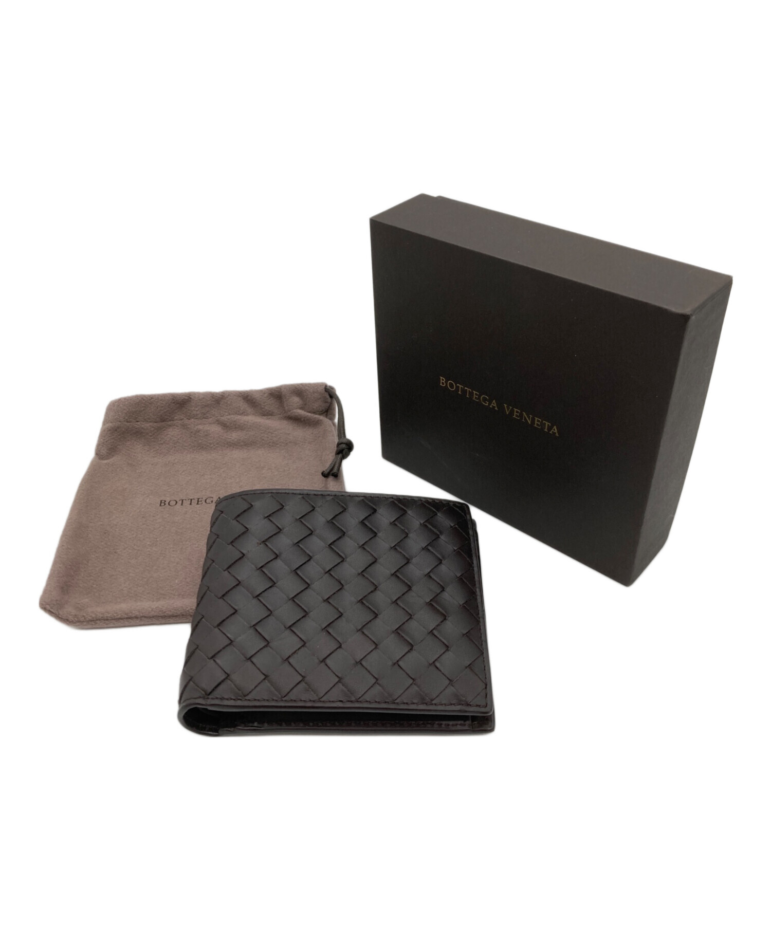 BOTTEGA VENETA ボッテガベネタ 財布・ケース  茶 【古着】【中古】【送料無料】 中古・古着通販】BOTTEGA VENETA (ボッテガベネタ) 2つ折りラウンド